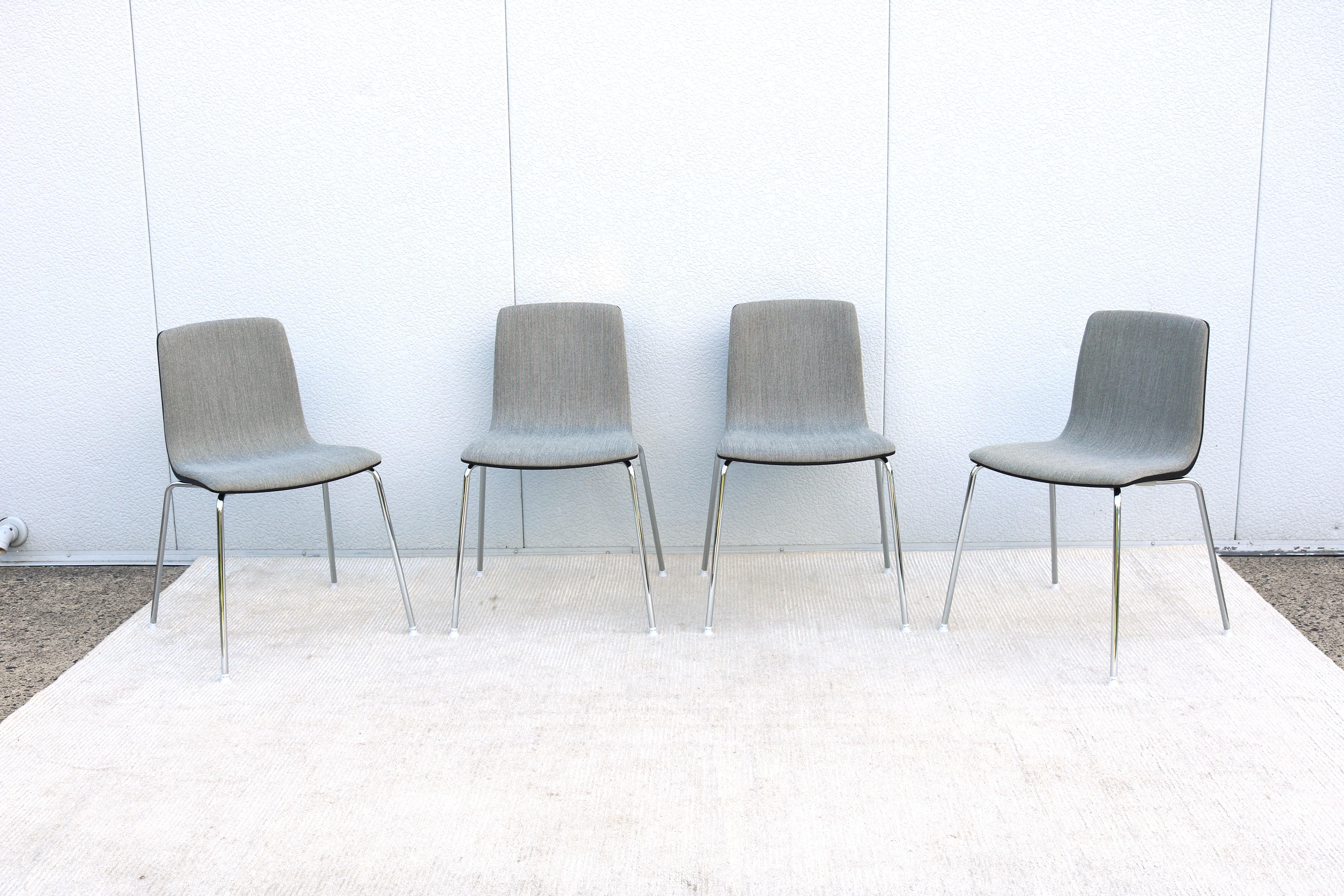 Italian Modern Antti Kotilainen for Arper Aava Stackable Dining Chairs, Set of 4 In New Condition For Sale In Secaucus, NJ