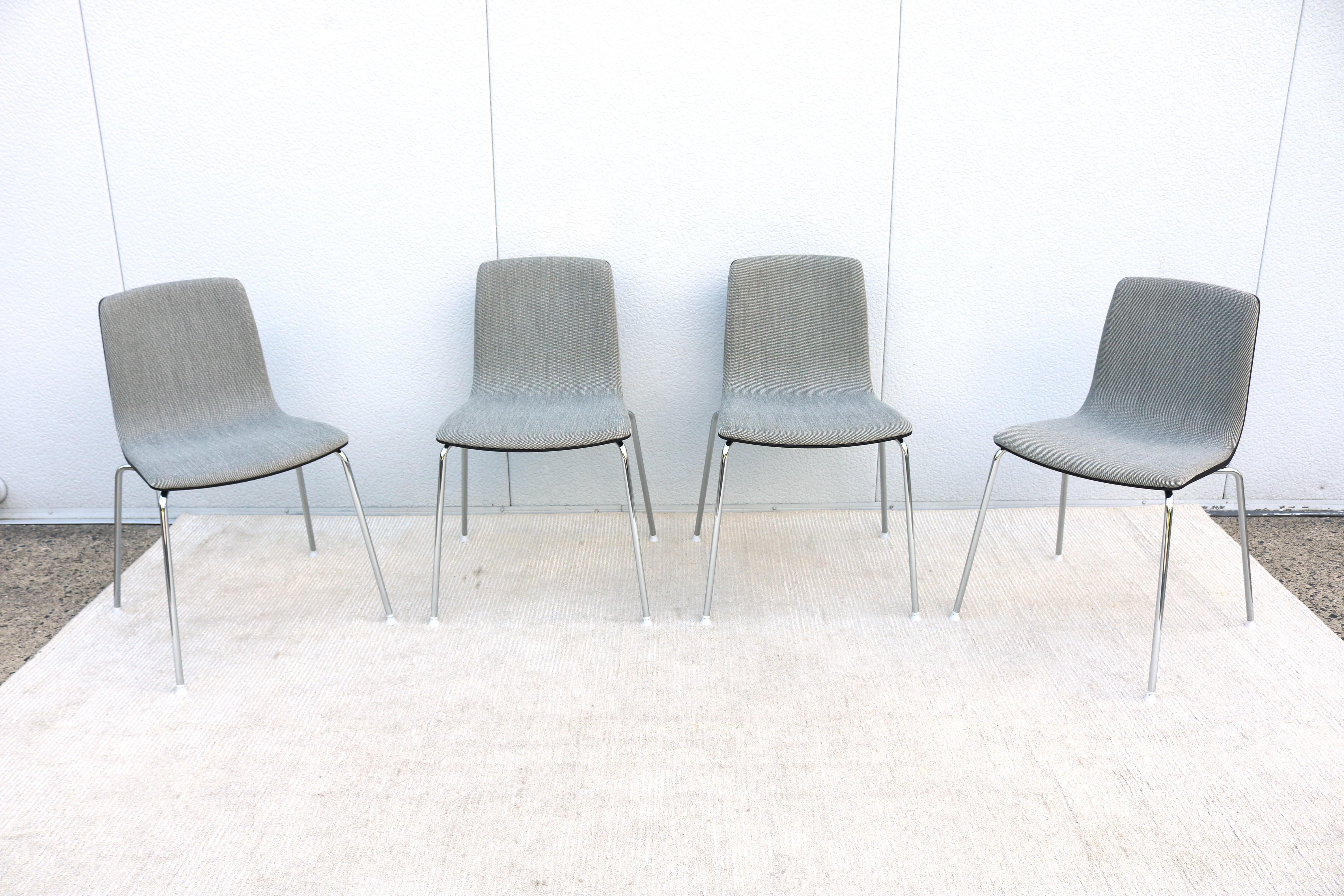 Contemporary Italian Modern Antti Kotilainen for Arper Aava Stackable Dining Chairs, Set of 4 For Sale
