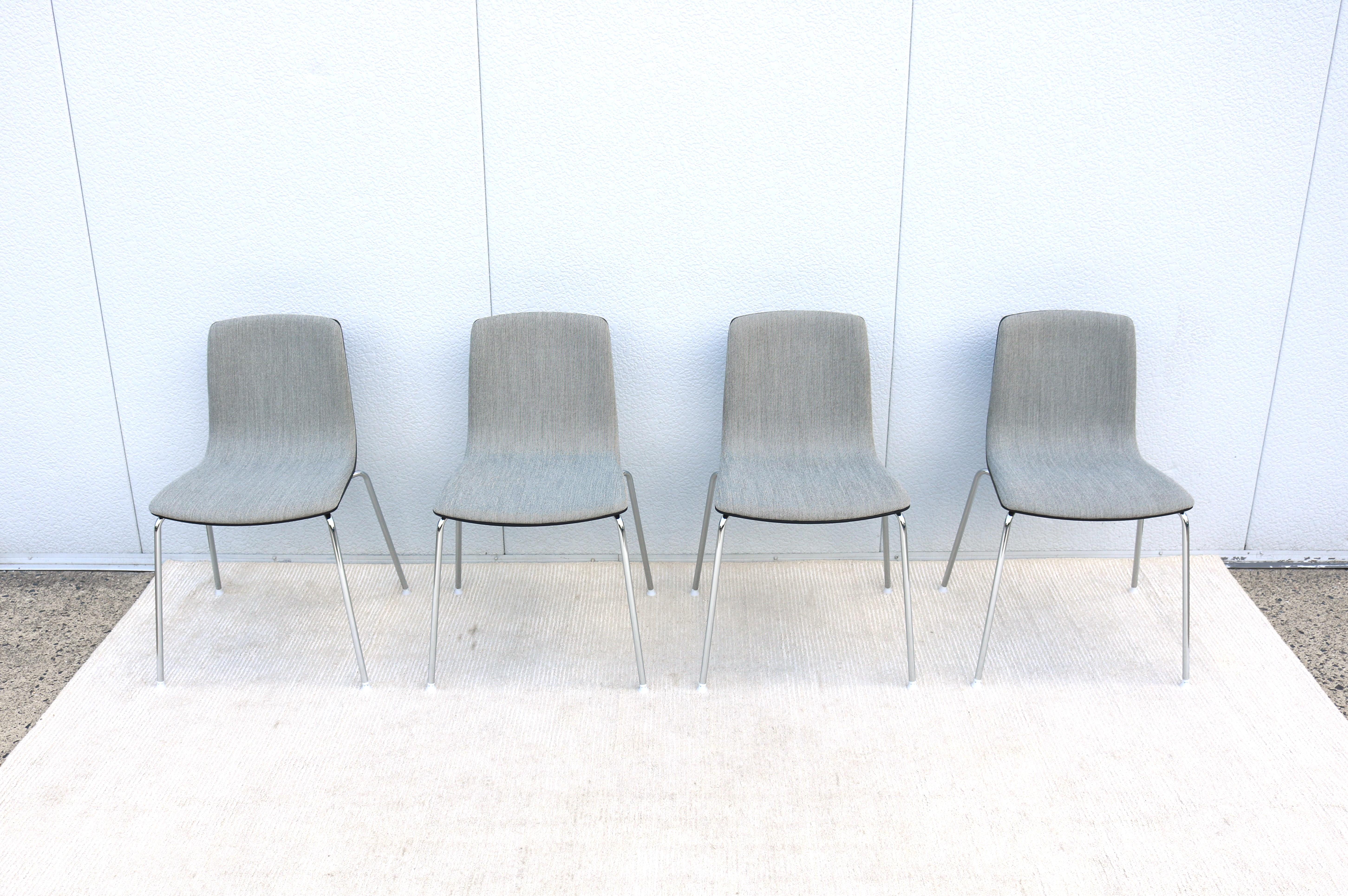 Steel Italian Modern Antti Kotilainen for Arper Aava Stackable Dining Chairs, Set of 4 For Sale