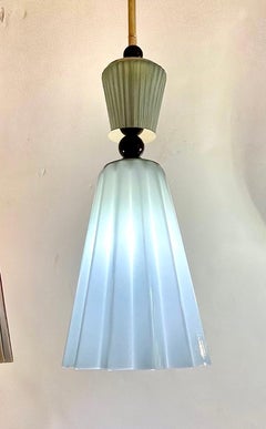 Pendentif étoile moderne italien en verre de Murano bleu aqua