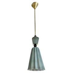 Italian Modern Aqua Blue Murano Glass Star Pendant