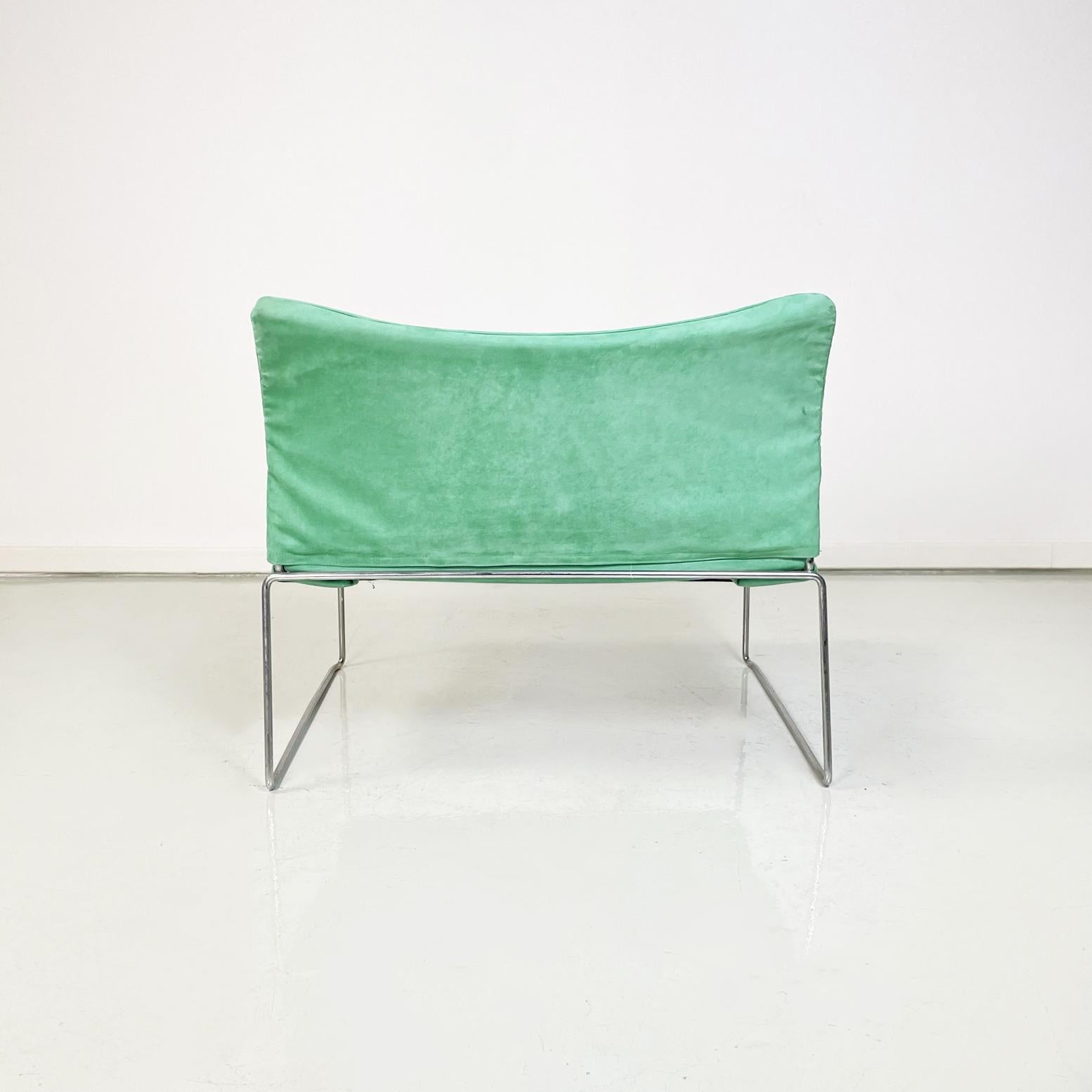 Late 20th Century Italian Modern Aqua Green Armchair Saghi by Kazuhide Takahama for Gavina, 1970s For Sale