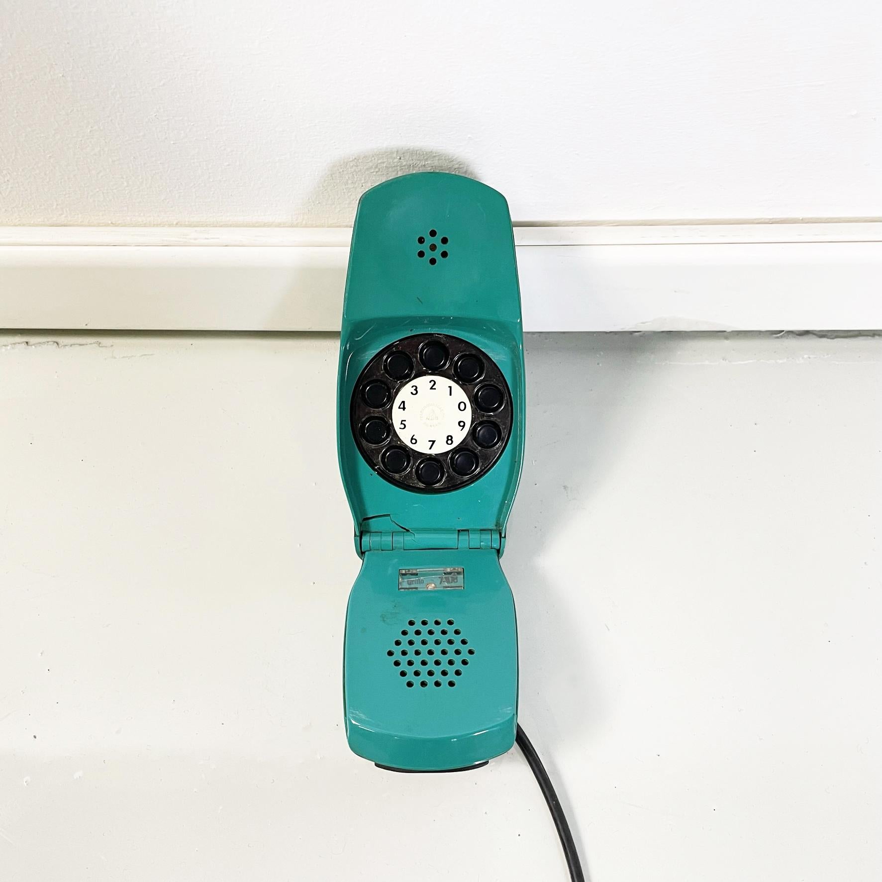 Mid-20th Century Italian Modern Aqua Green Telephone Grillo by Zanuso Sapper for Siemens, 1965
