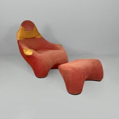 Poltrona e pouf moderni italiani Hal di Marc Sadler per Cassina, anni '90