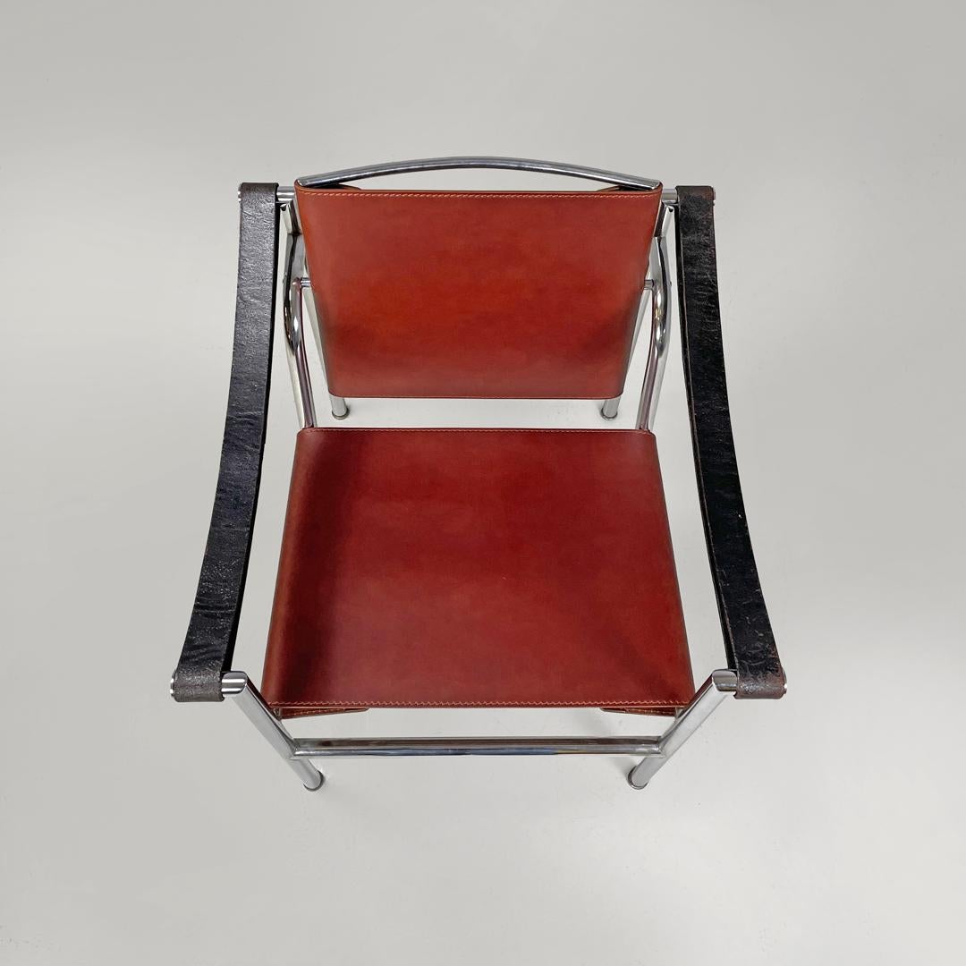 Moderner italienischer Sessel LC1 von Le Corbusier Jeanneret Perriand für Cassina, 1970er Jahre (Metall) im Angebot