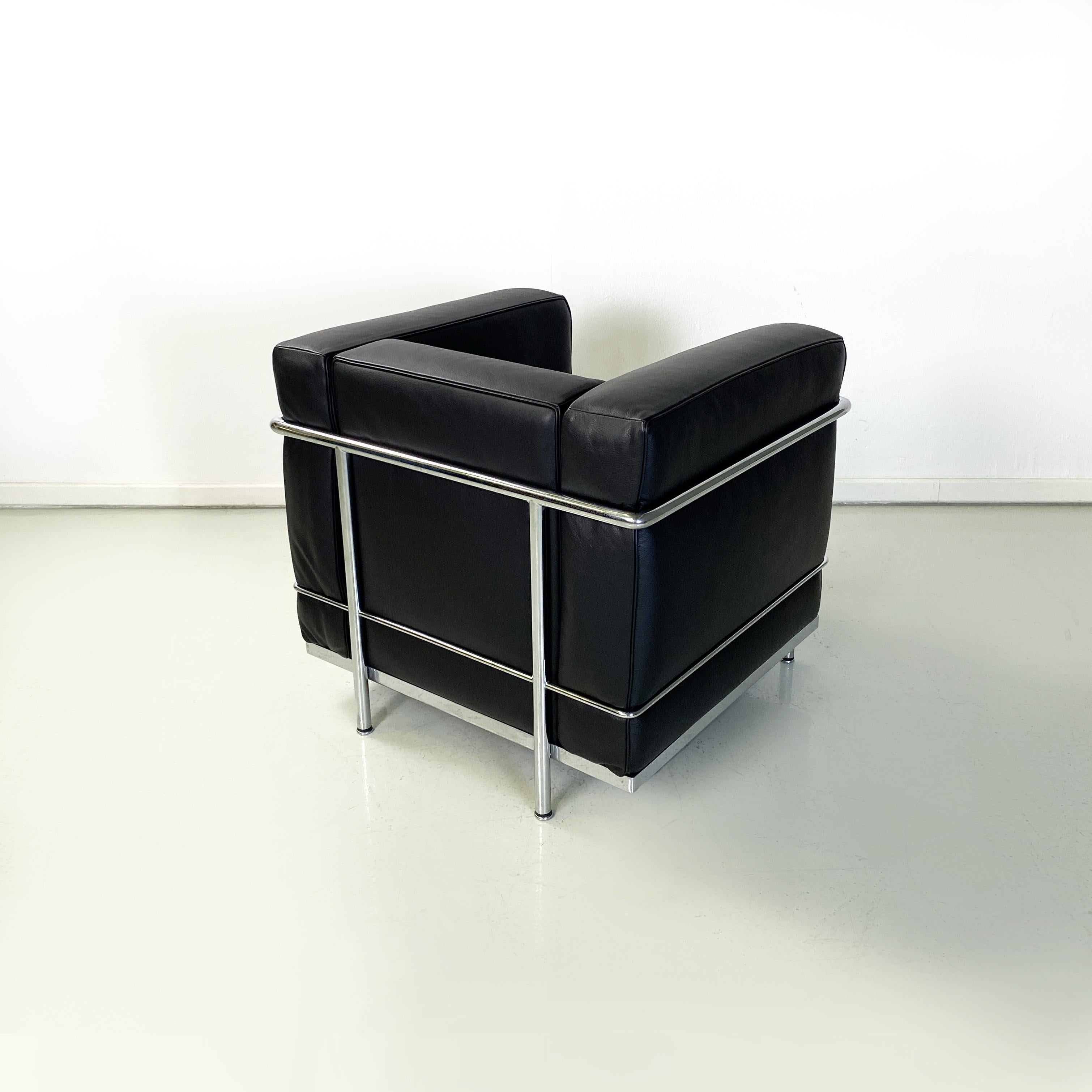 Late 20th Century Italian Modern Armchair LC3 Le Corbusier Jeanneret and Perriand for Cassina 1980