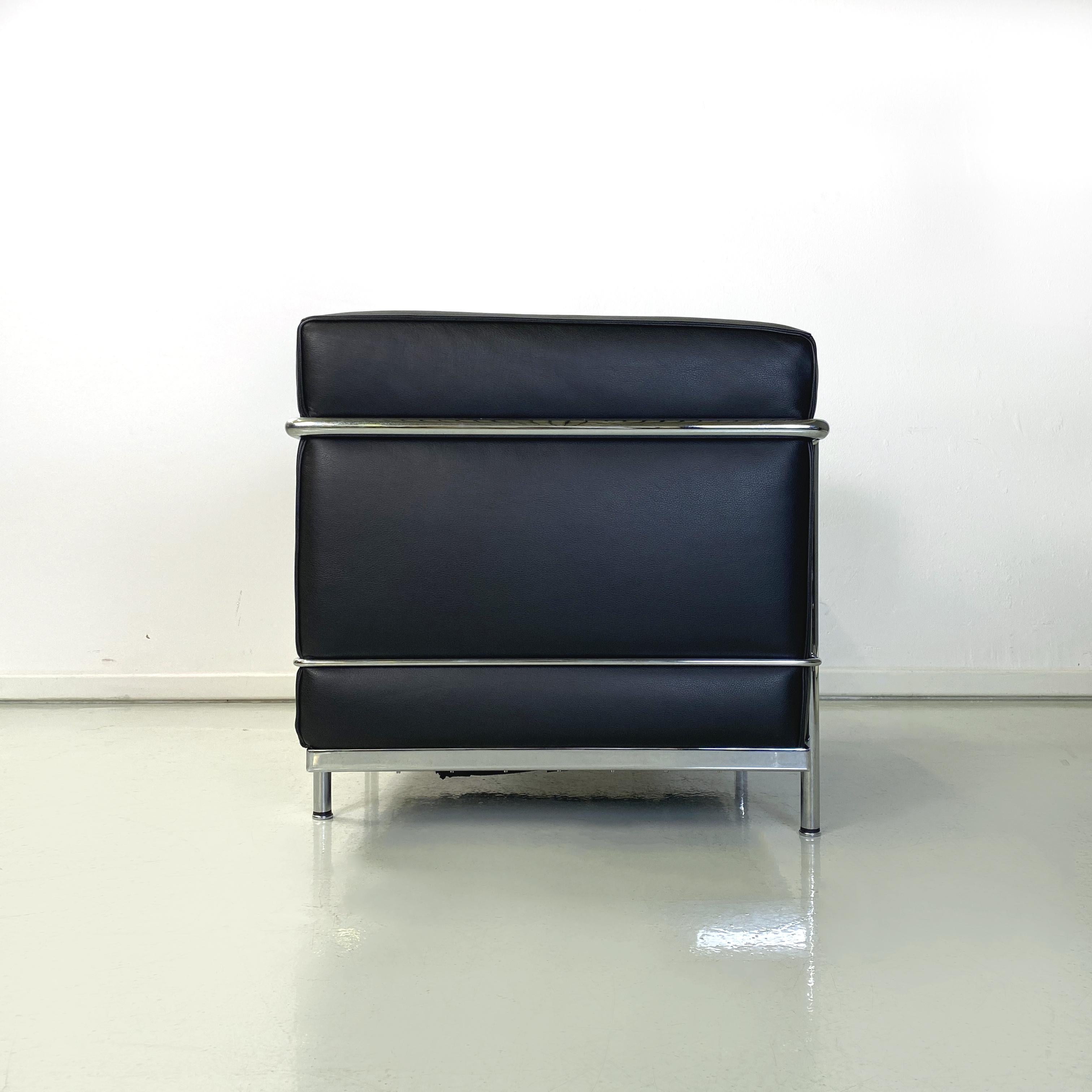 Metal Italian Modern Armchair LC3 Le Corbusier Jeanneret and Perriand for Cassina 1980