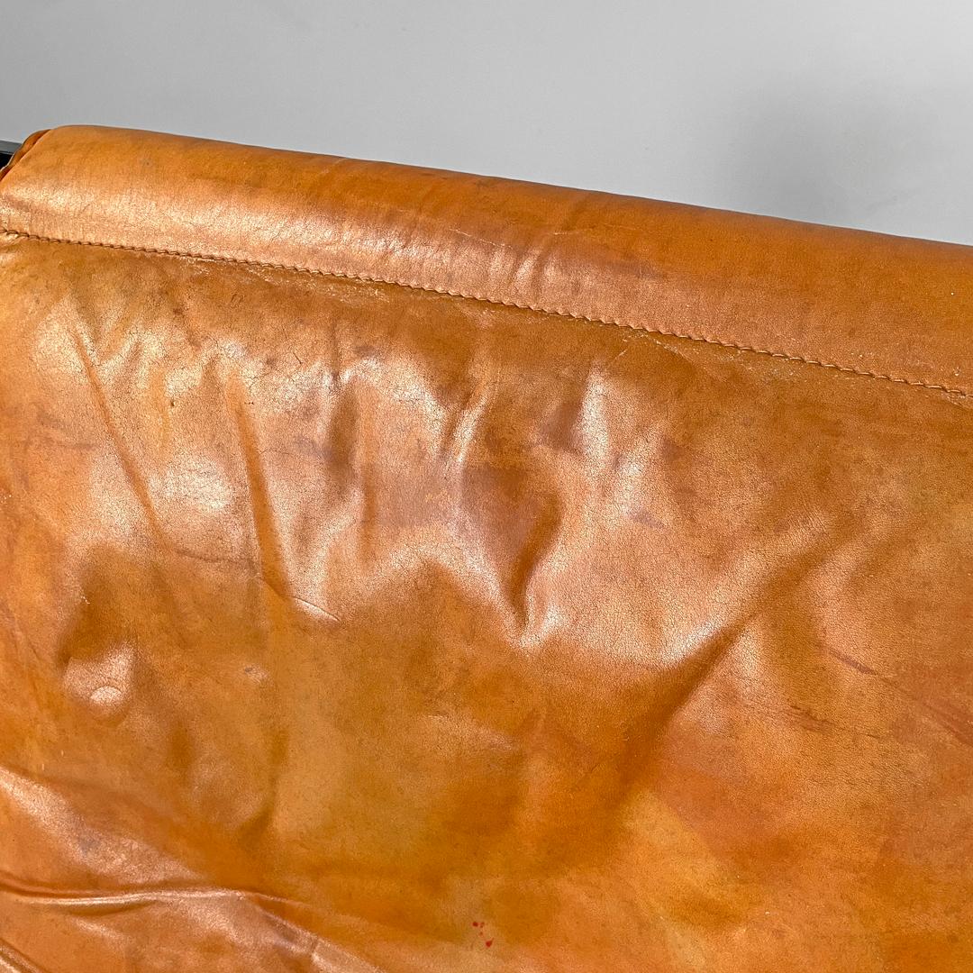 Poltrona moderna italiana Wood Woodline in legno e pelle di Zanuso per Arflex, anni '70 6