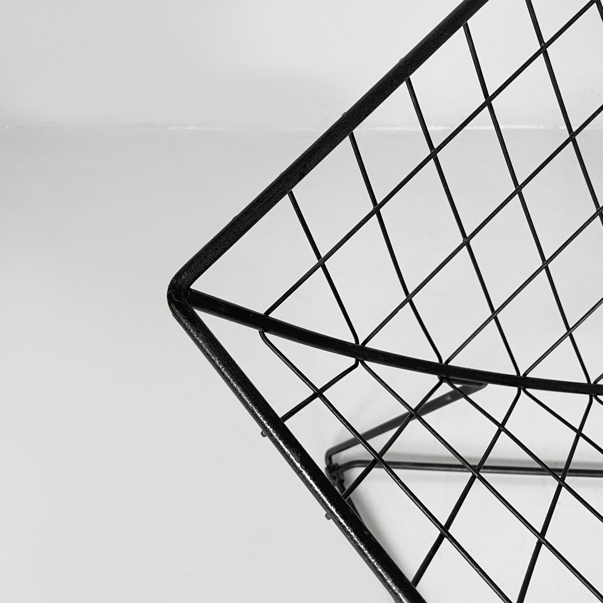 Metal Italian modern armchairs in black metal, 1990s For Sale