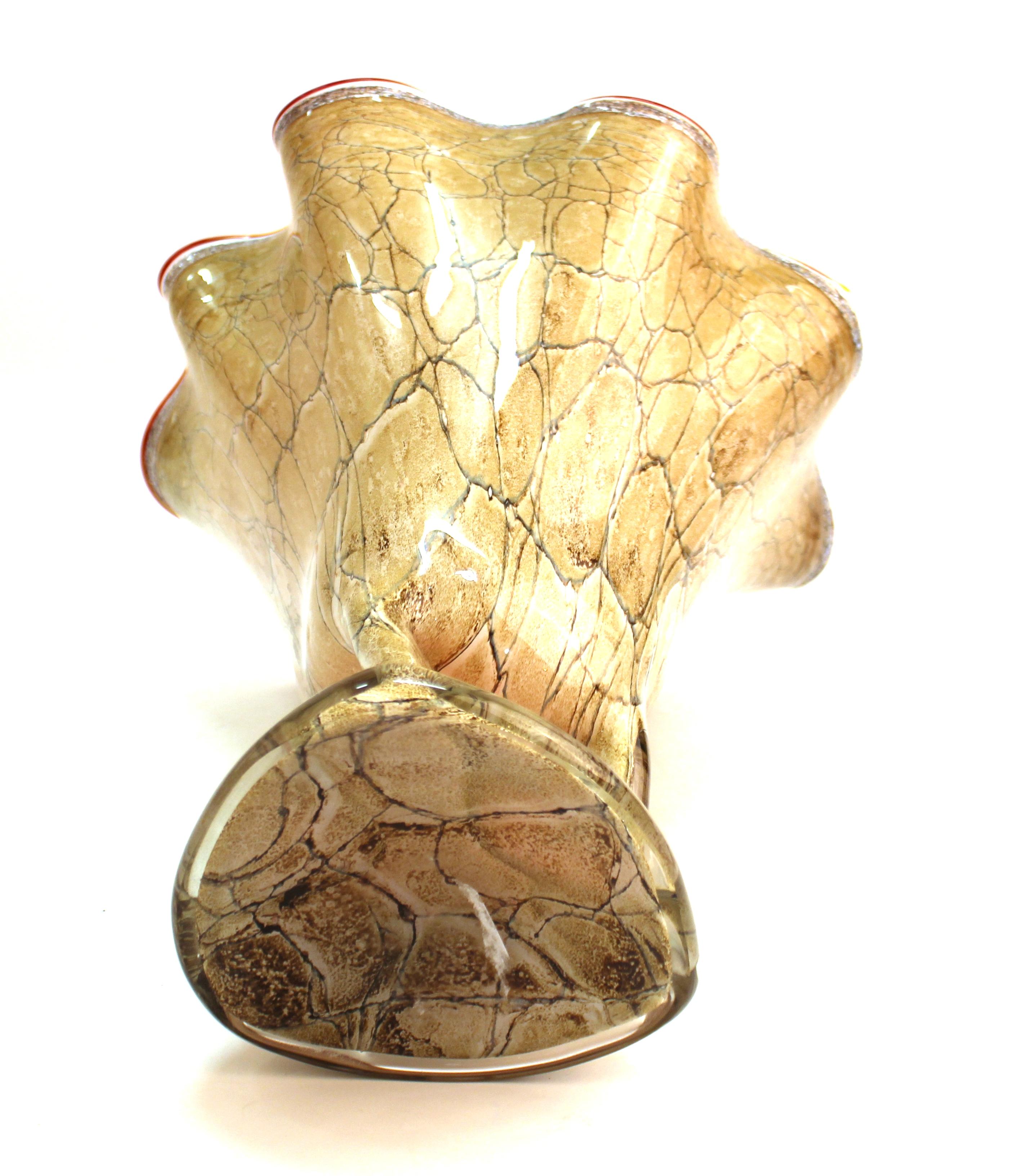 Italian Modern Art Glass Handkerchief Bowl or Vase 3