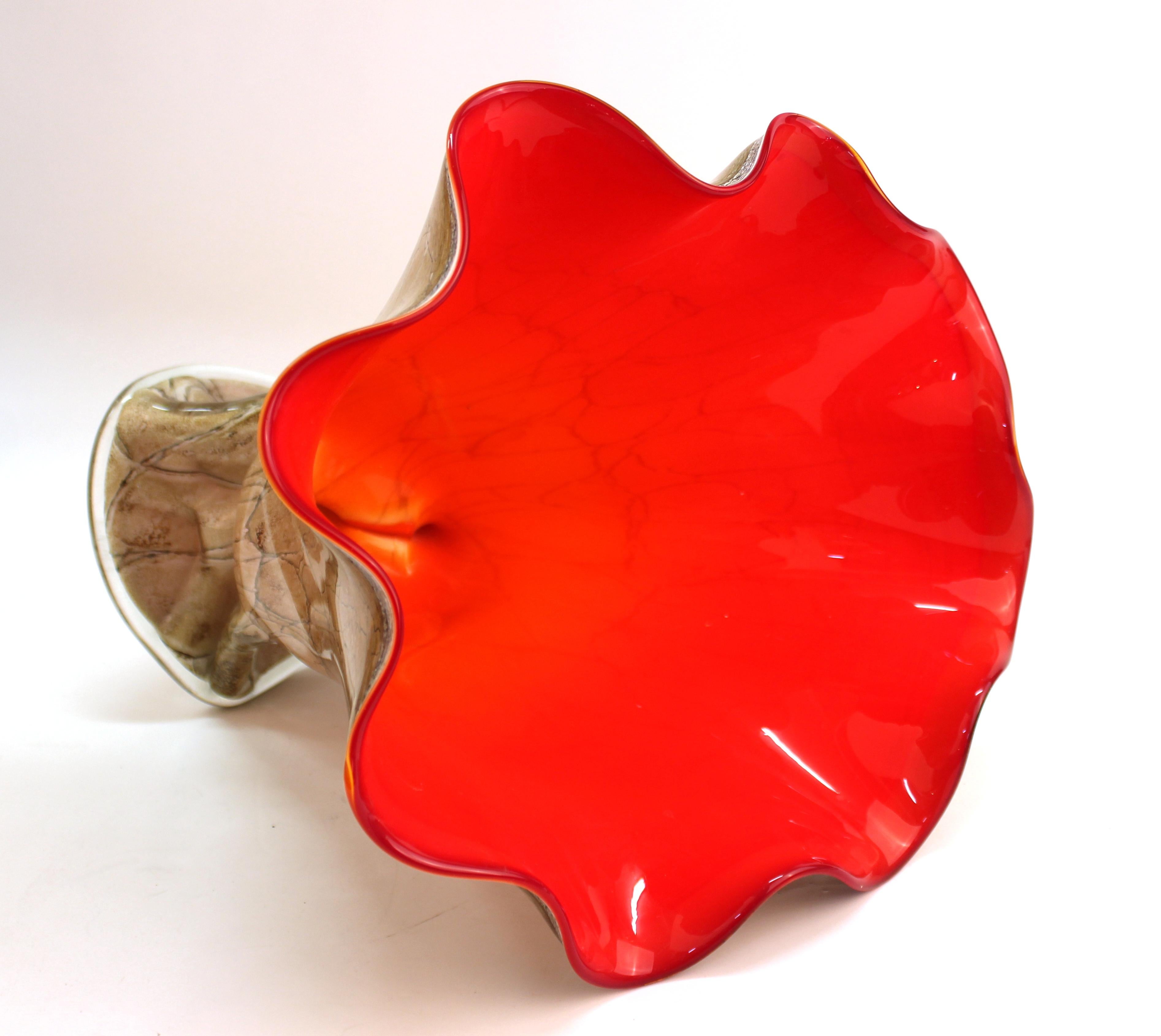 Italian Modern Art Glass Handkerchief Bowl or Vase 2