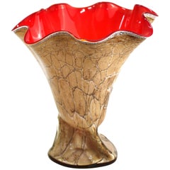 Italian Modern Art Glass Handkerchief Bowl or Vase