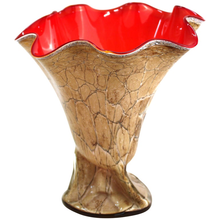 Italian Modern Art Glass Handkerchief Bowl Or Vase For Sale At 1stdibs
