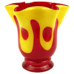 Retro Italian Modern Art Glass Handkerchief Vase