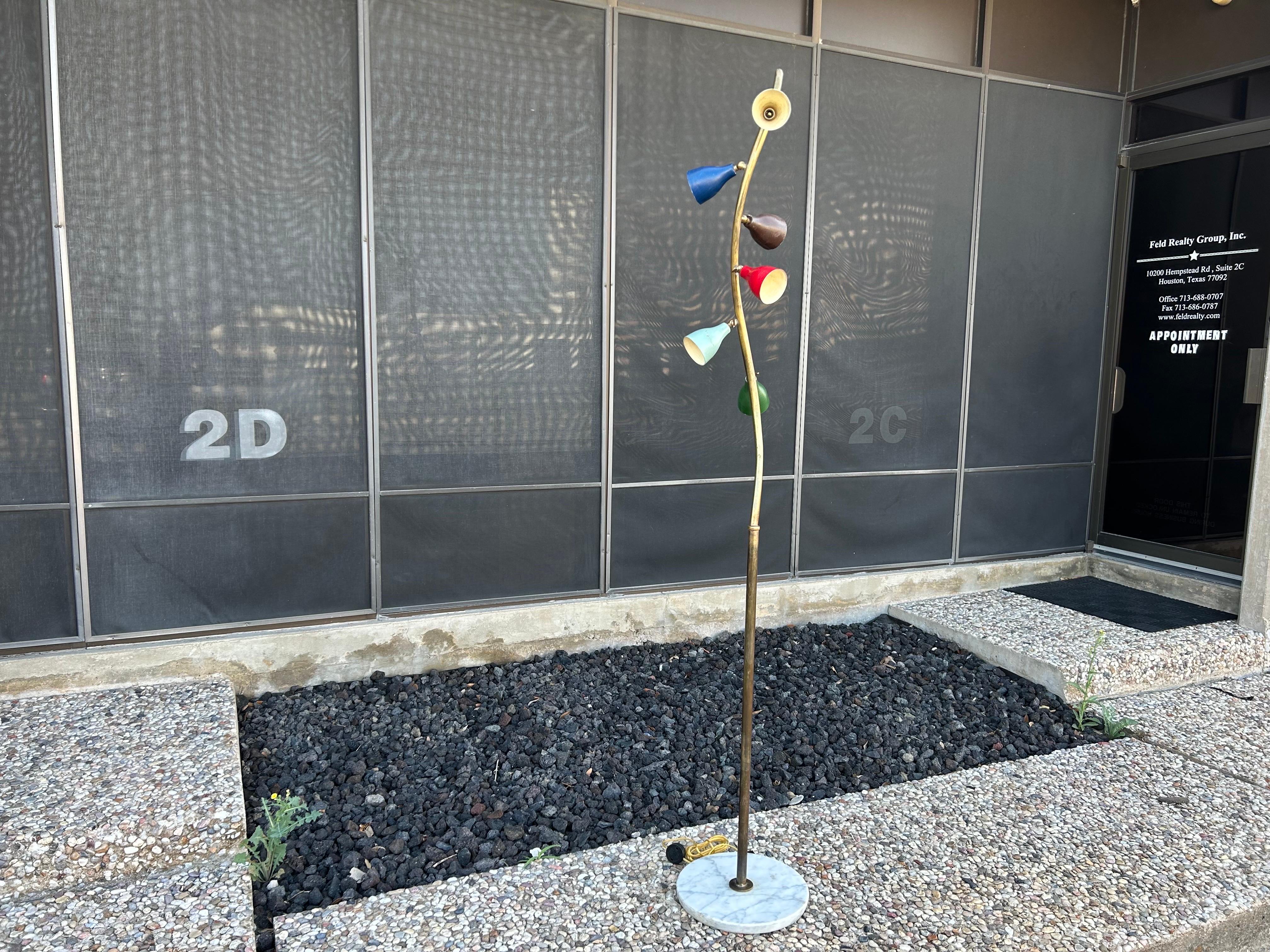 Italian Modern Arteluce Attributed Multi-Cone Floor Lamp For Sale 1