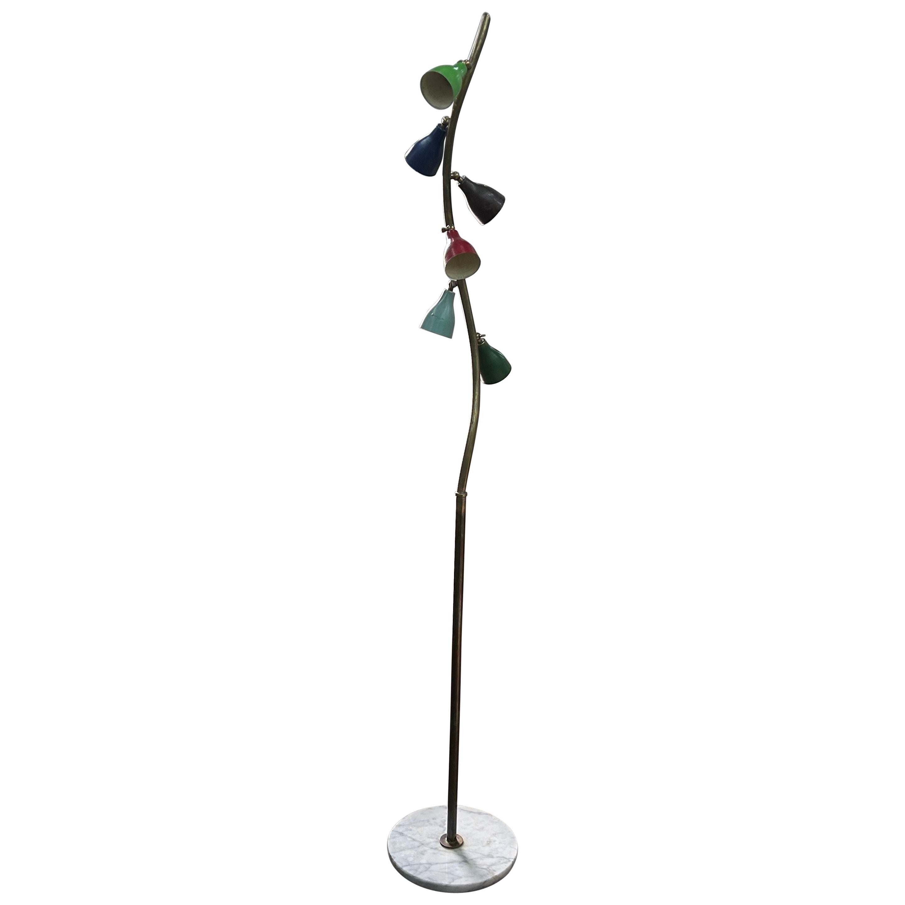 Italian Modern Arteluce Attributed Multi-Cone Floor Lamp For Sale 14