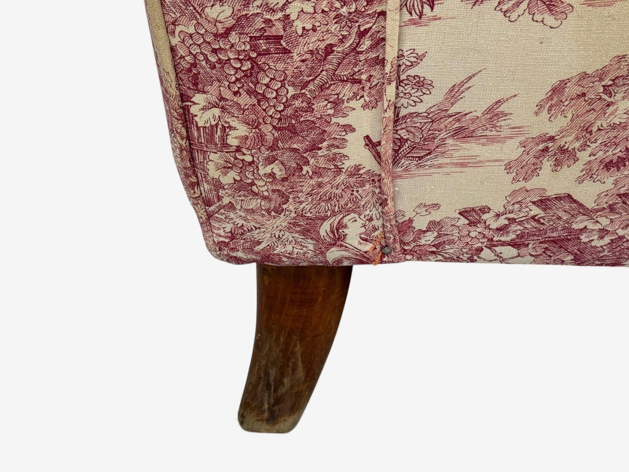 Chaises à dossier large modernes italiennes, en bois de frêne et tissu, Italie, années 1950 en vente 7