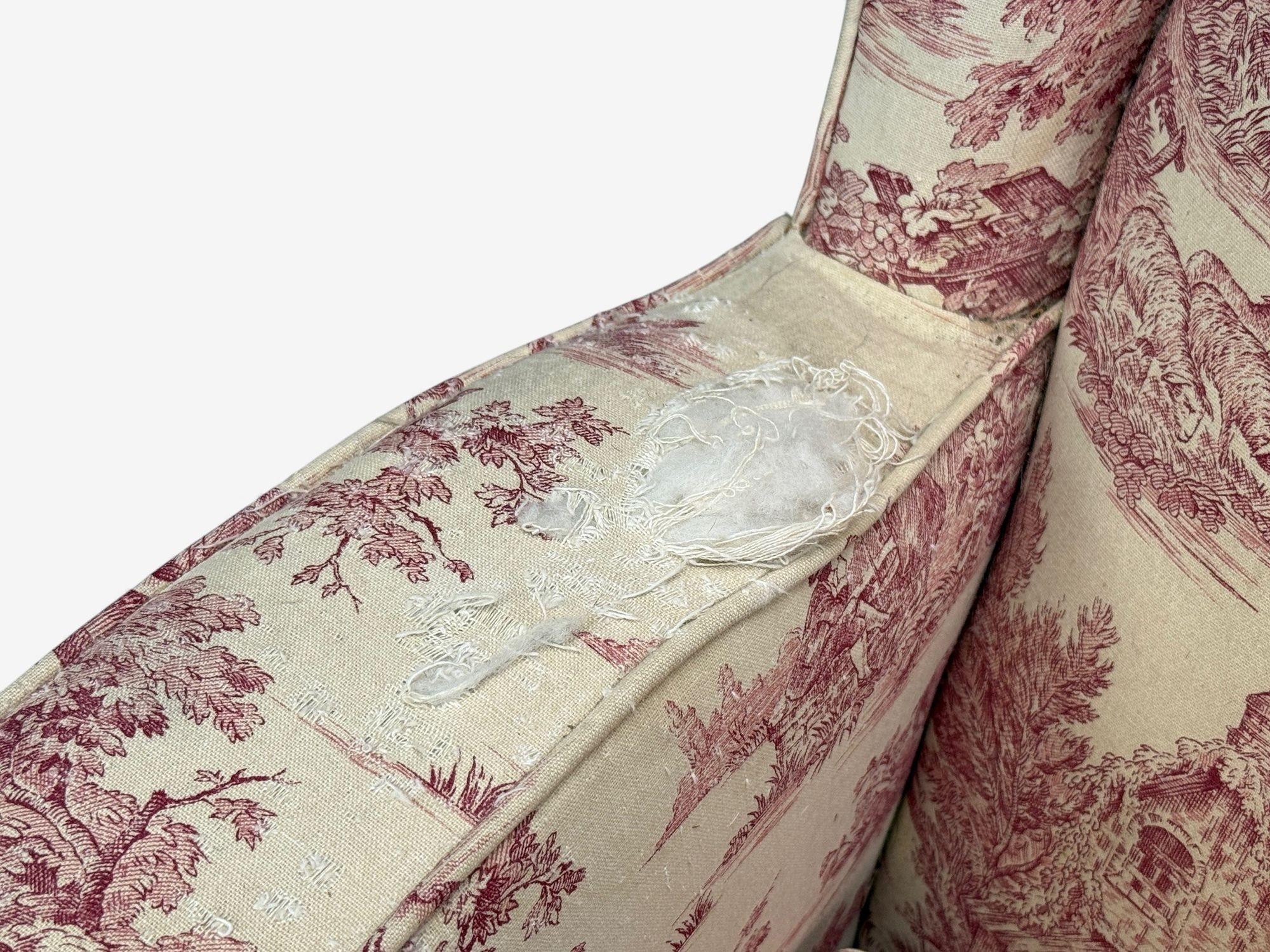 Chaises à dossier large modernes italiennes, en bois de frêne et tissu, Italie, années 1950 en vente 9