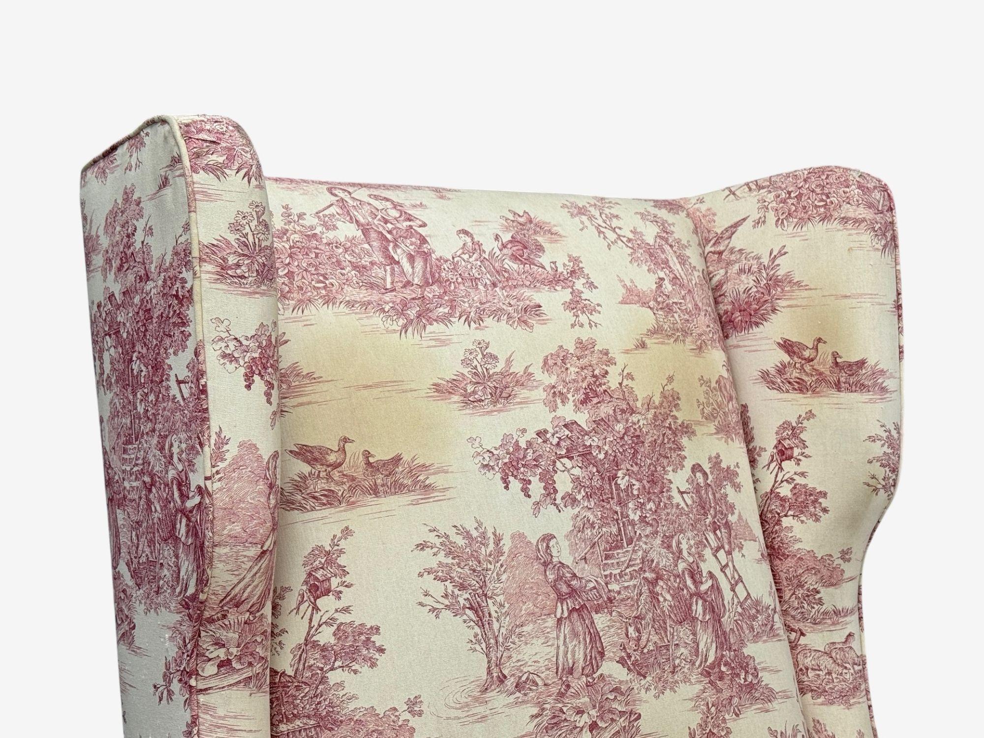 Chaises à dossier large modernes italiennes, en bois de frêne et tissu, Italie, années 1950 en vente 2