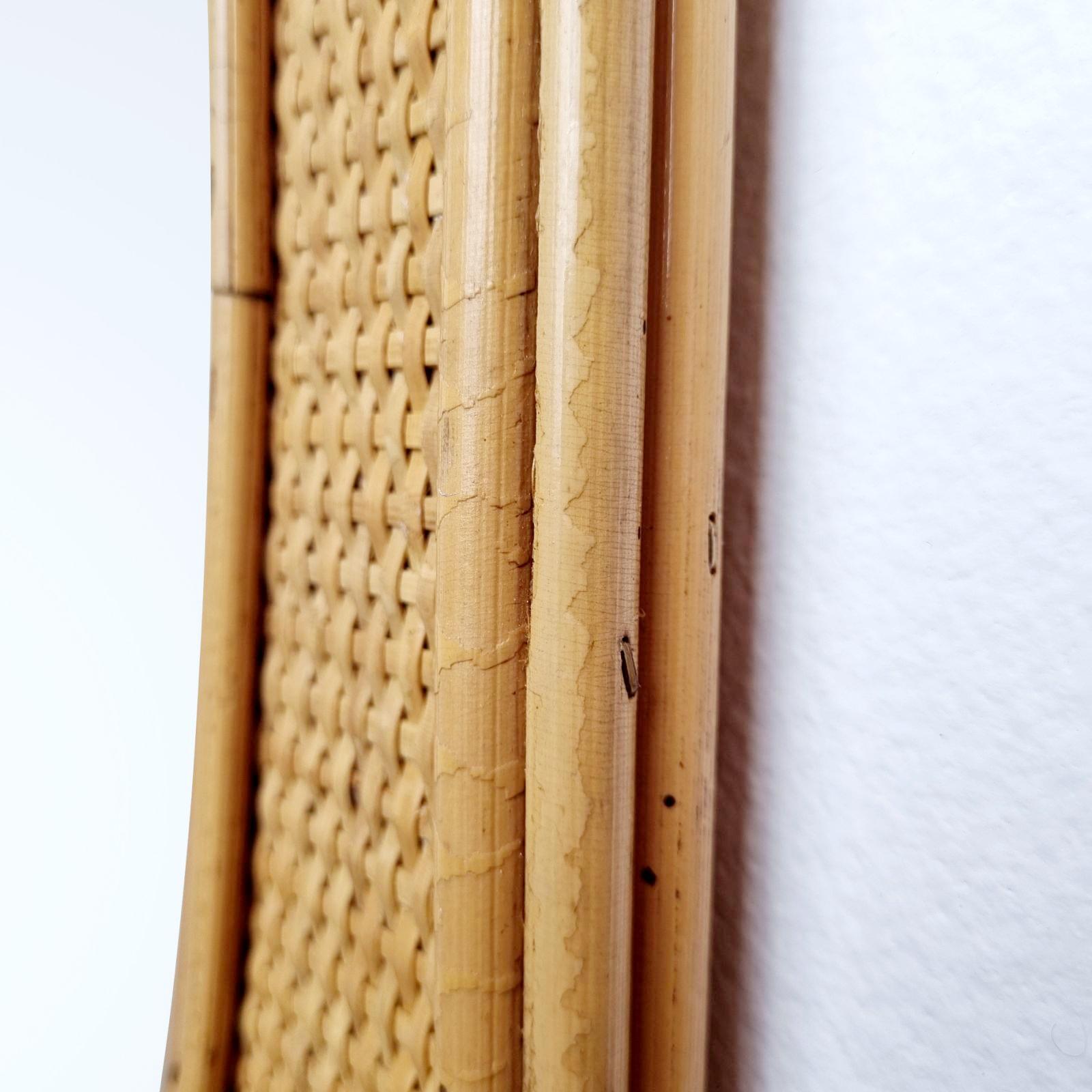 Italienischer moderner Wandspiegel aus Bambus und Rattan, Dal Vera Italien, 70er Jahre im Angebot 3