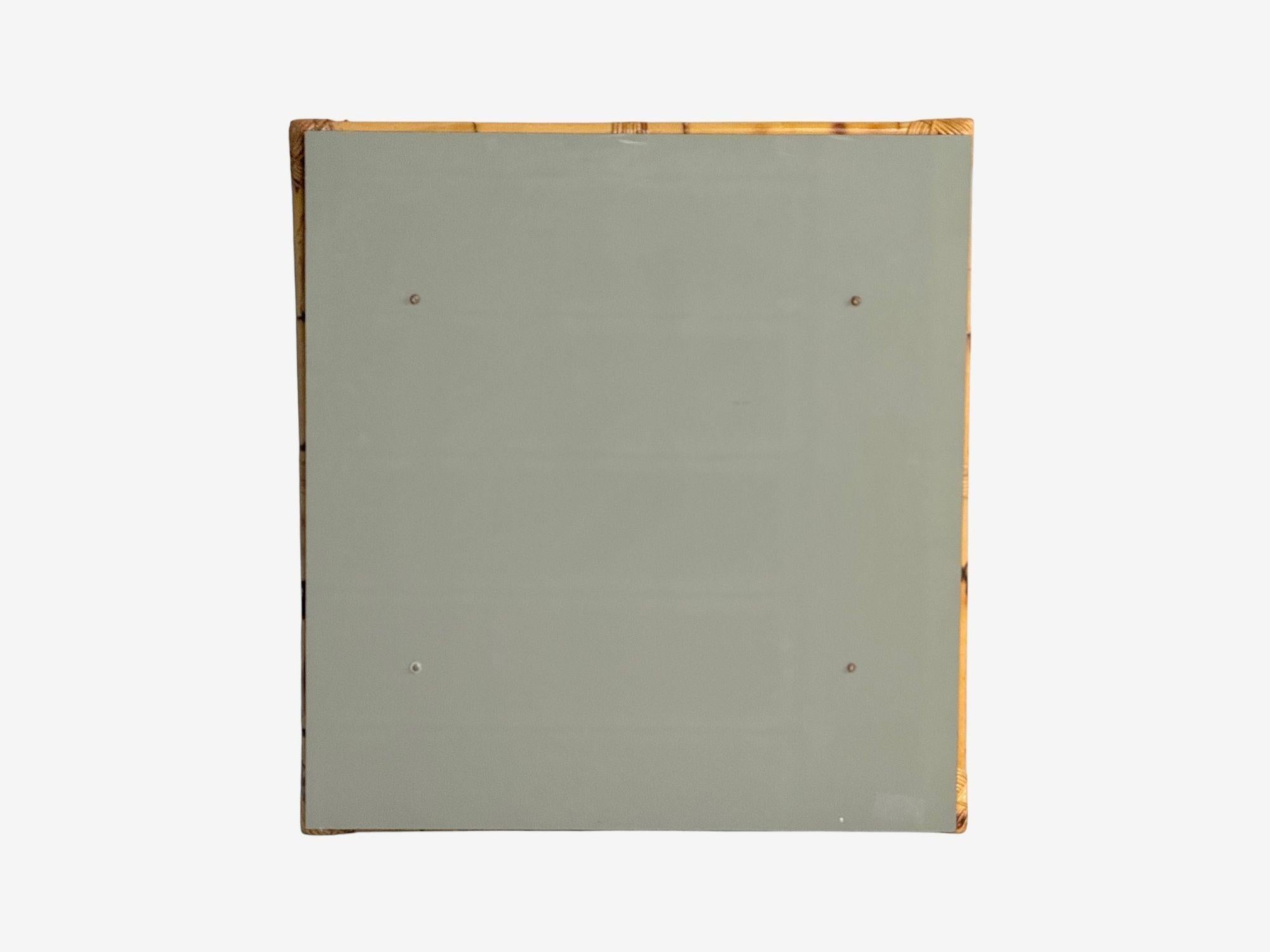 Miroir mural moderne italien en bambou et verre, Italie, années 1950 en vente 2