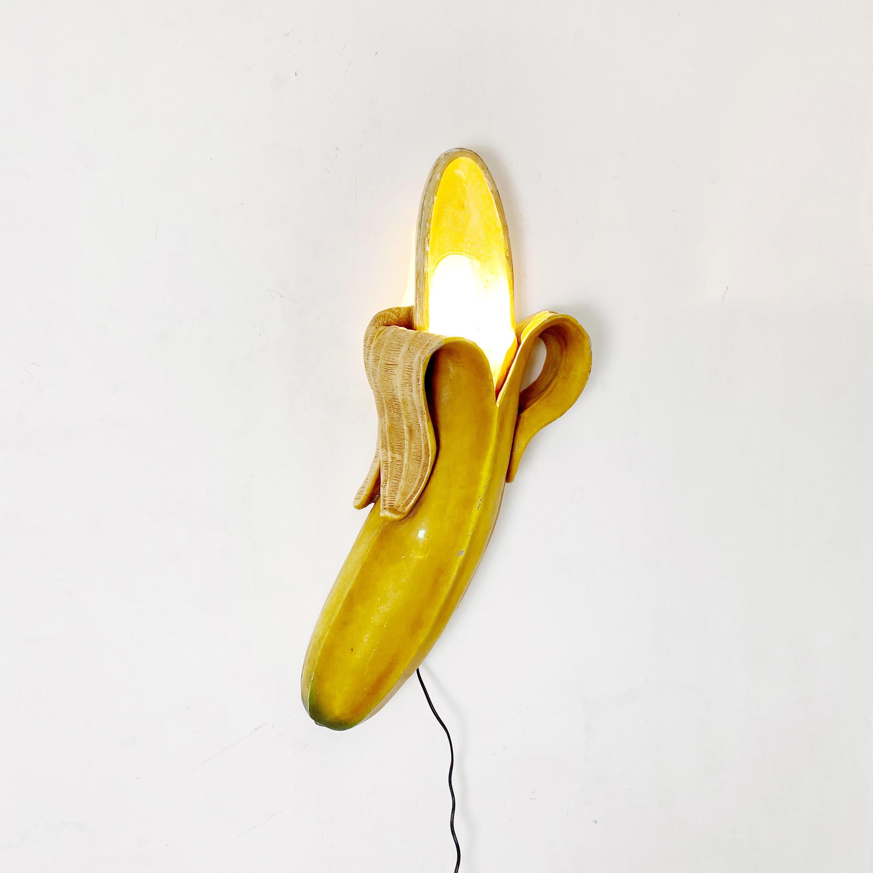 Italian Modern Banana - Shaped Resin Wall Lamp, 1990s 4