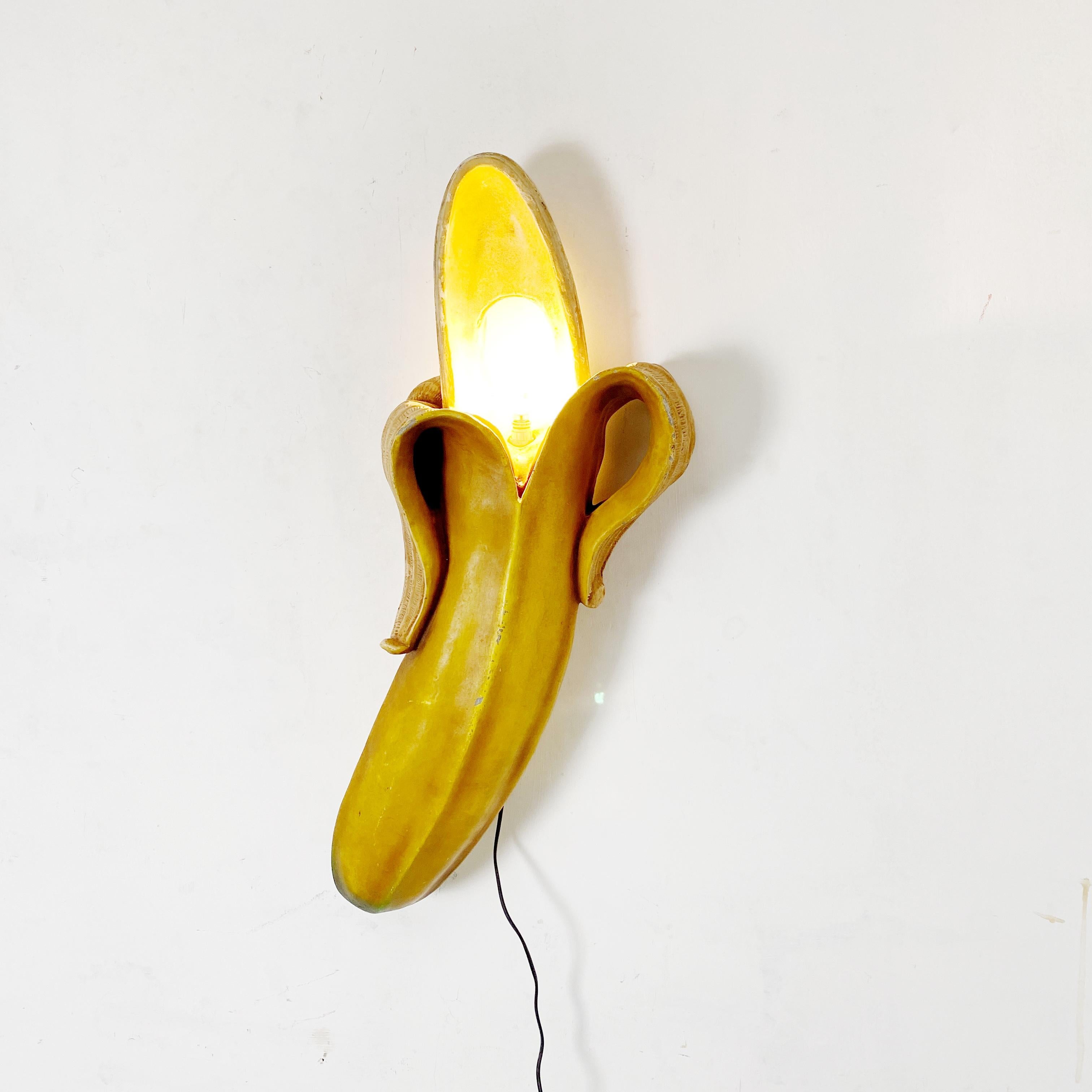 Italian Modern Banana - Shaped Resin Wall Lamp, 1990s 5