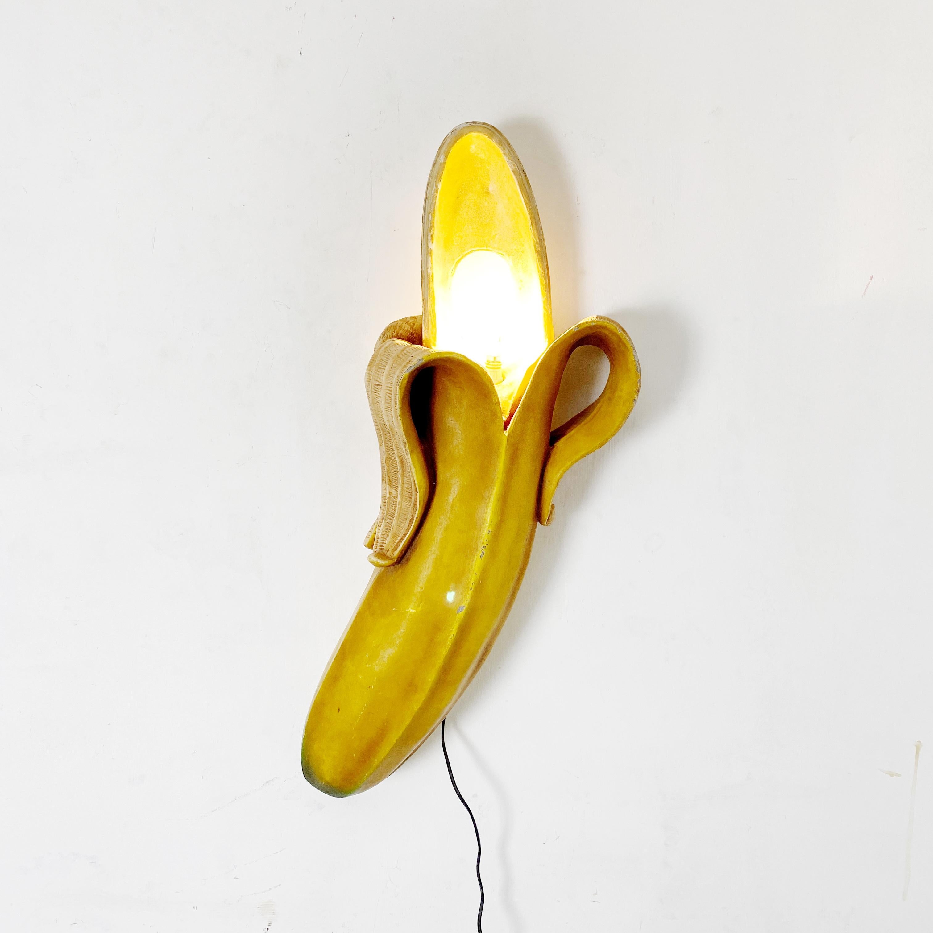 Italian Modern Banana - Shaped Resin Wall Lamp, 1990s 7