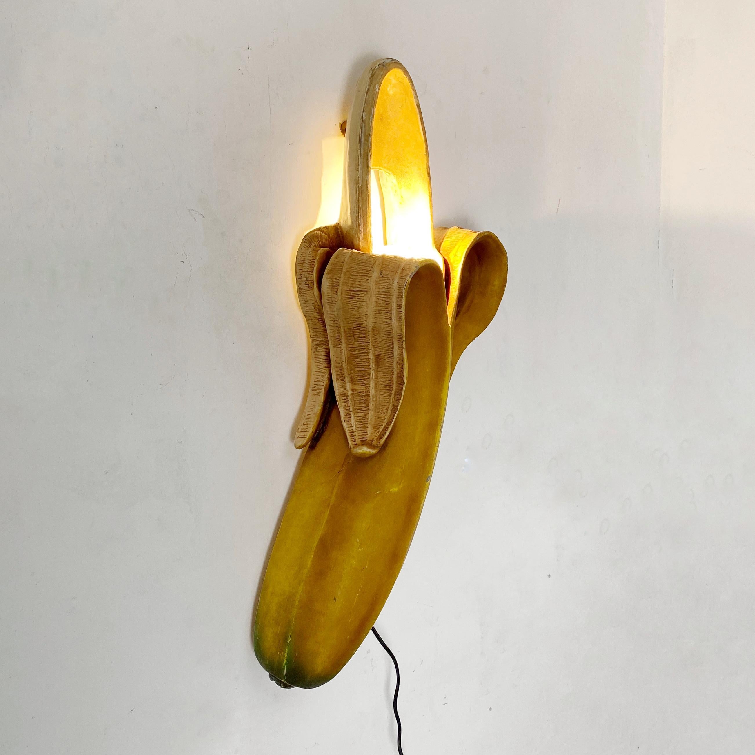 Italian Modern Banana - Shaped Resin Wall Lamp, 1990s 8