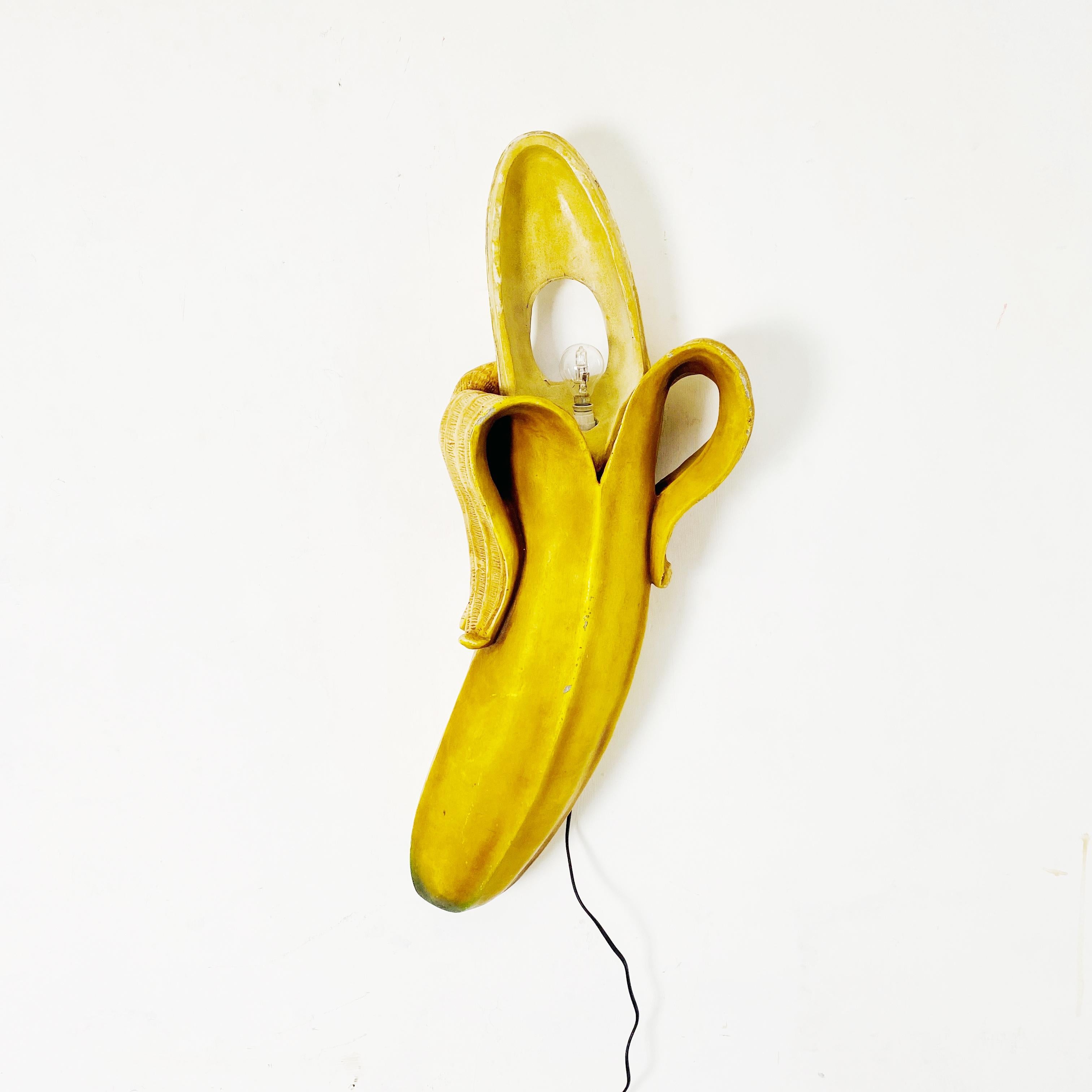 Italian Modern Banana - Shaped Resin Wall Lamp, 1990s 2