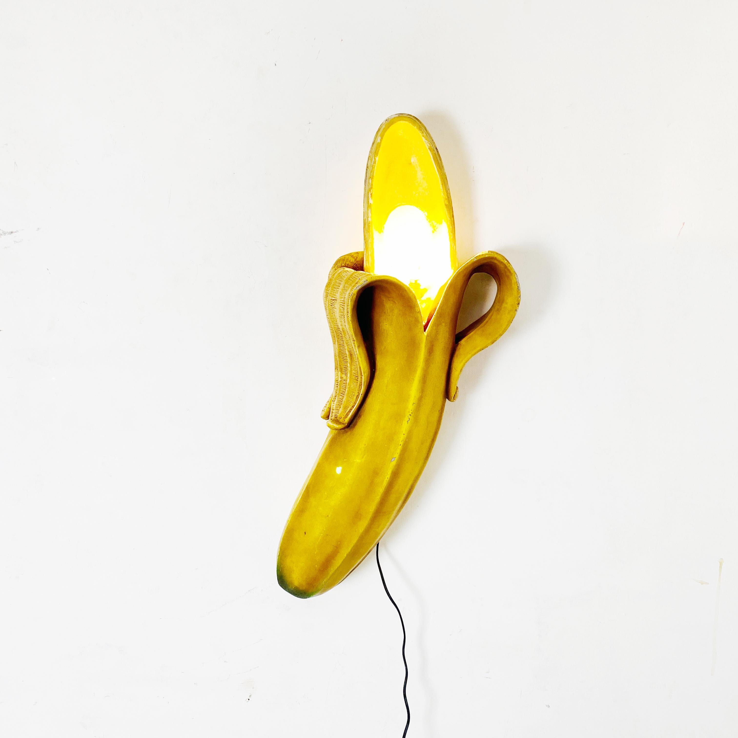 Italian Modern Banana - Shaped Resin Wall Lamp, 1990s 3