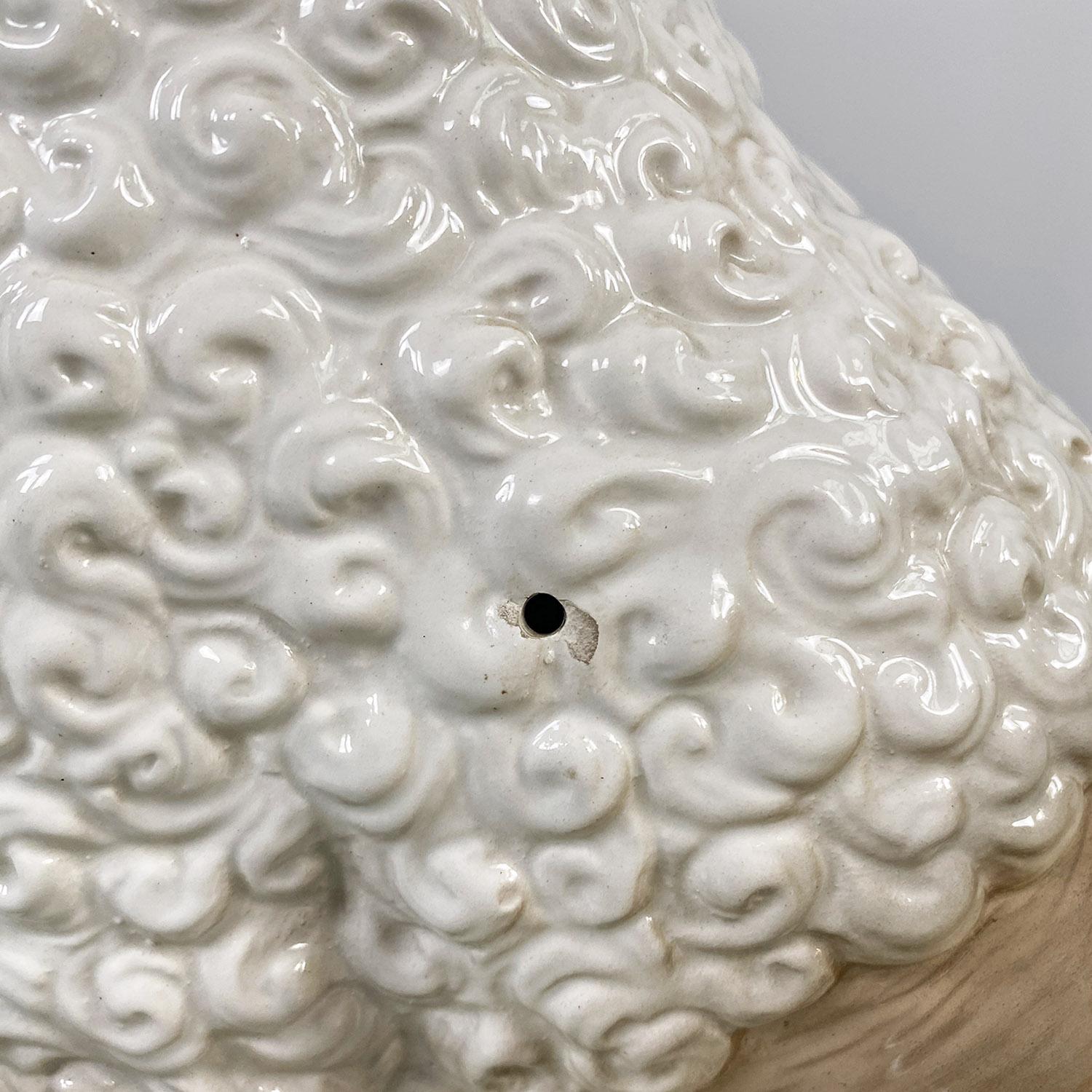 Moderne italienische Skulptur eines Pudels aus beige und weißer Keramik von Ronzan, 1970er Jahre im Angebot 6