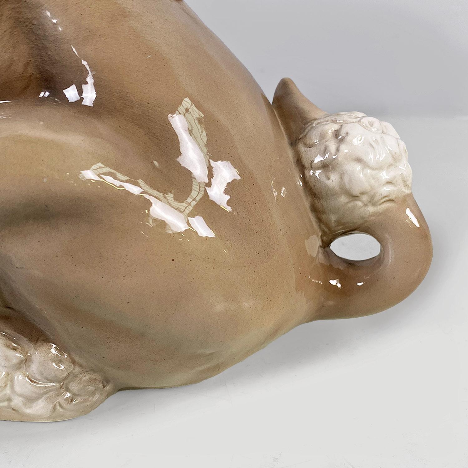 Moderne italienische Skulptur eines Pudels aus beige und weißer Keramik von Ronzan, 1970er Jahre im Angebot 7