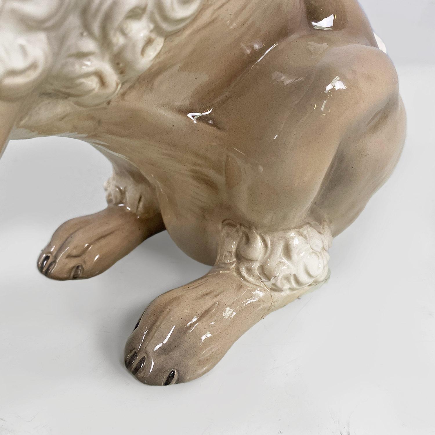 Moderne italienische Skulptur eines Pudels aus beige und weißer Keramik von Ronzan, 1970er Jahre im Angebot 8