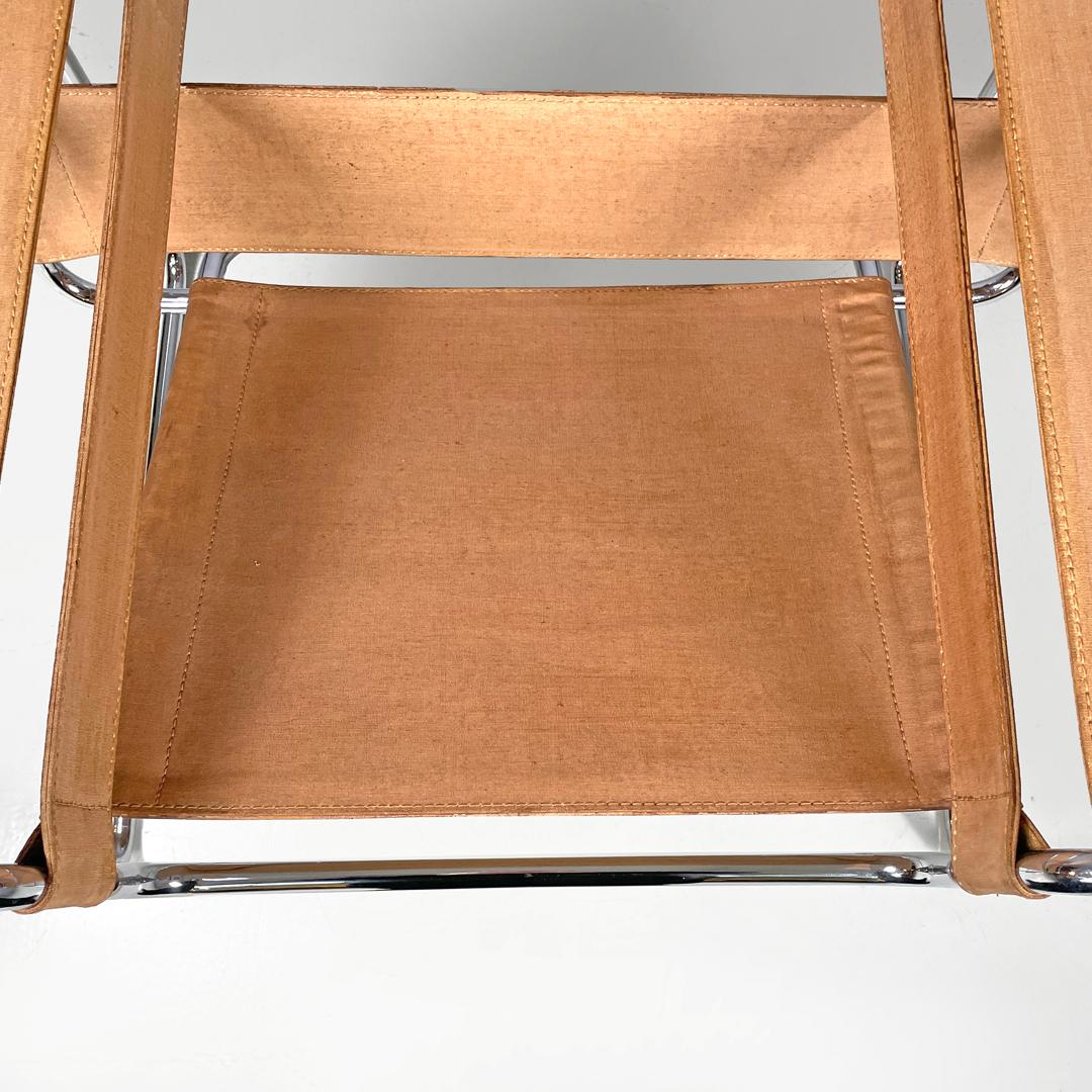 Moderner italienischer moderner beigefarbener Sessel Wassily oder B3 von Marcel Breuer für Gavina, 1970er Jahre im Angebot 10