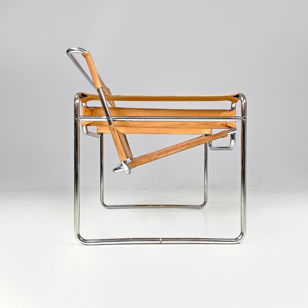 Moderner italienischer moderner beigefarbener Sessel Wassily oder B3 von Marcel Breuer für Gavina, 1970er Jahre (Italienisch) im Angebot