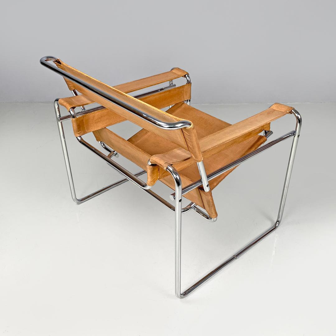Moderner italienischer moderner beigefarbener Sessel Wassily oder B3 von Marcel Breuer für Gavina, 1970er Jahre im Zustand „Gut“ im Angebot in MIlano, IT