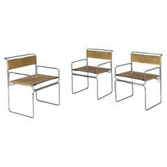 Italian modern beige chairs Libellula by Giovanni Carini for Planula, 1970s