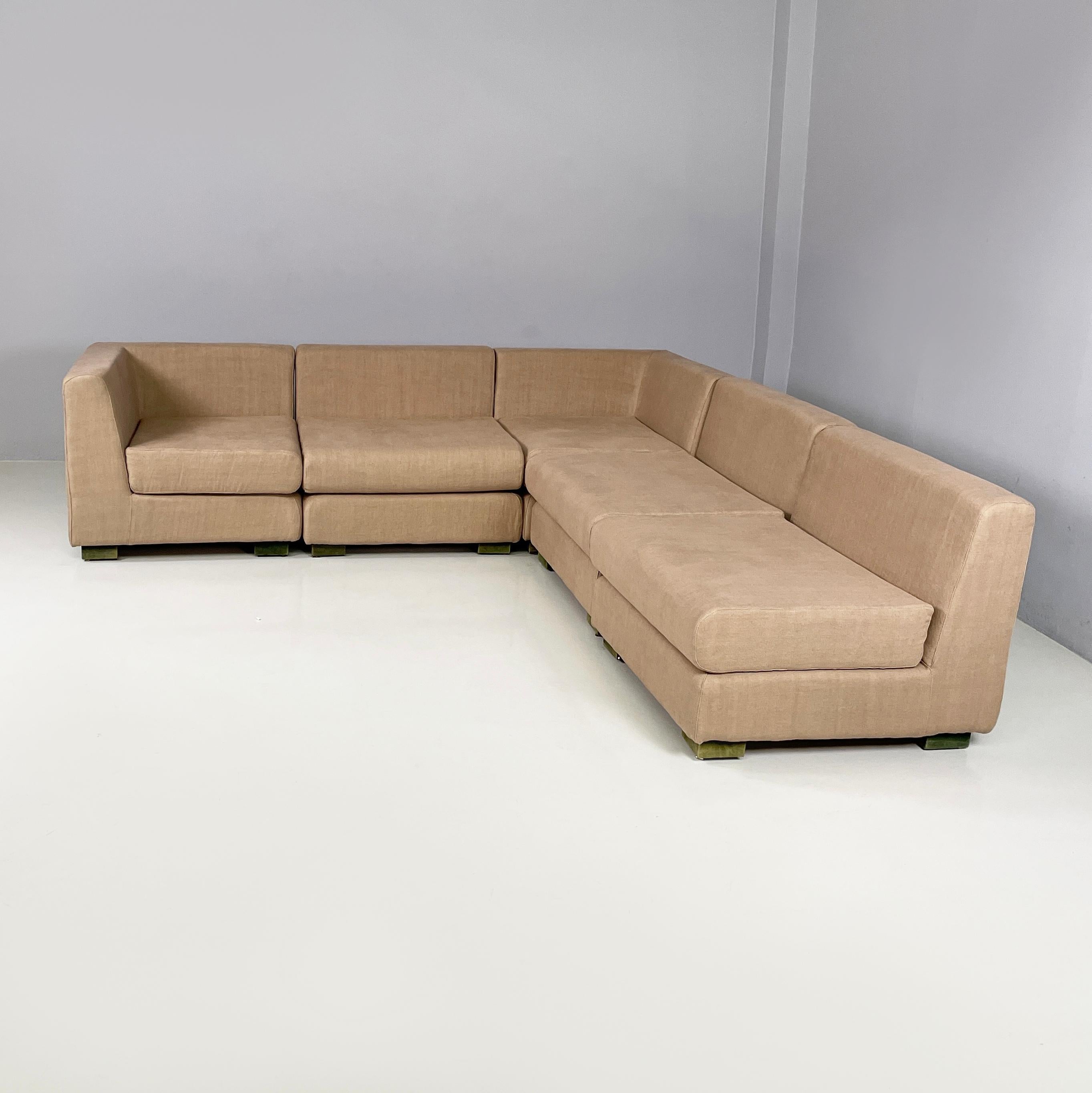 Italian modern Beige fabric Modular sofa by Willy Rizzo for Sabot, 1970s In Good Condition For Sale In MIlano, IT