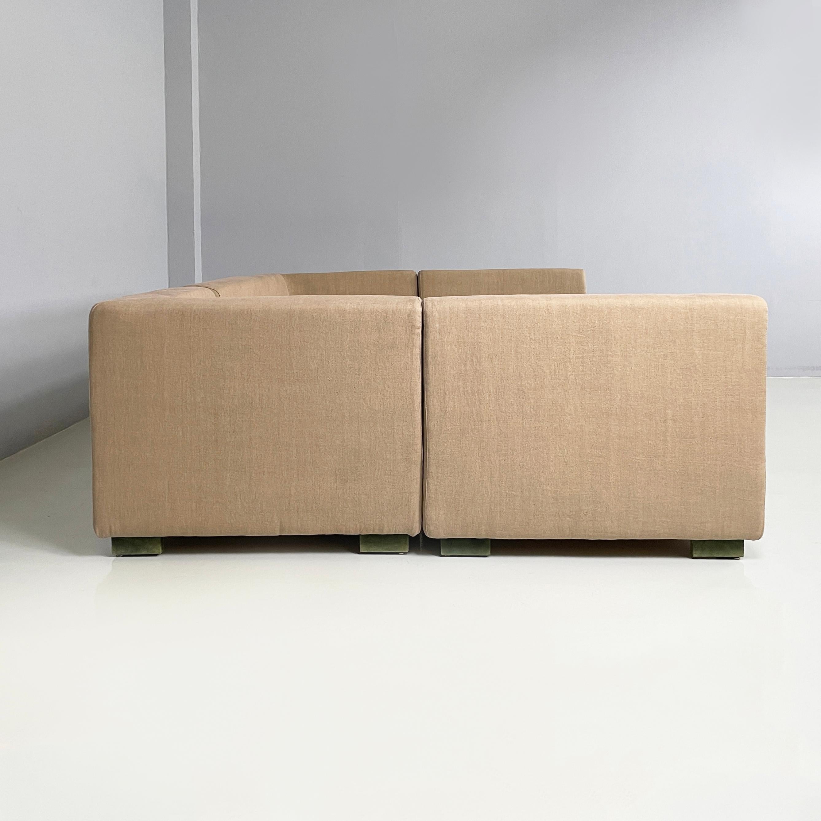 Late 20th Century Italian modern Beige fabric Modular sofa by Willy Rizzo for Sabot, 1970s For Sale