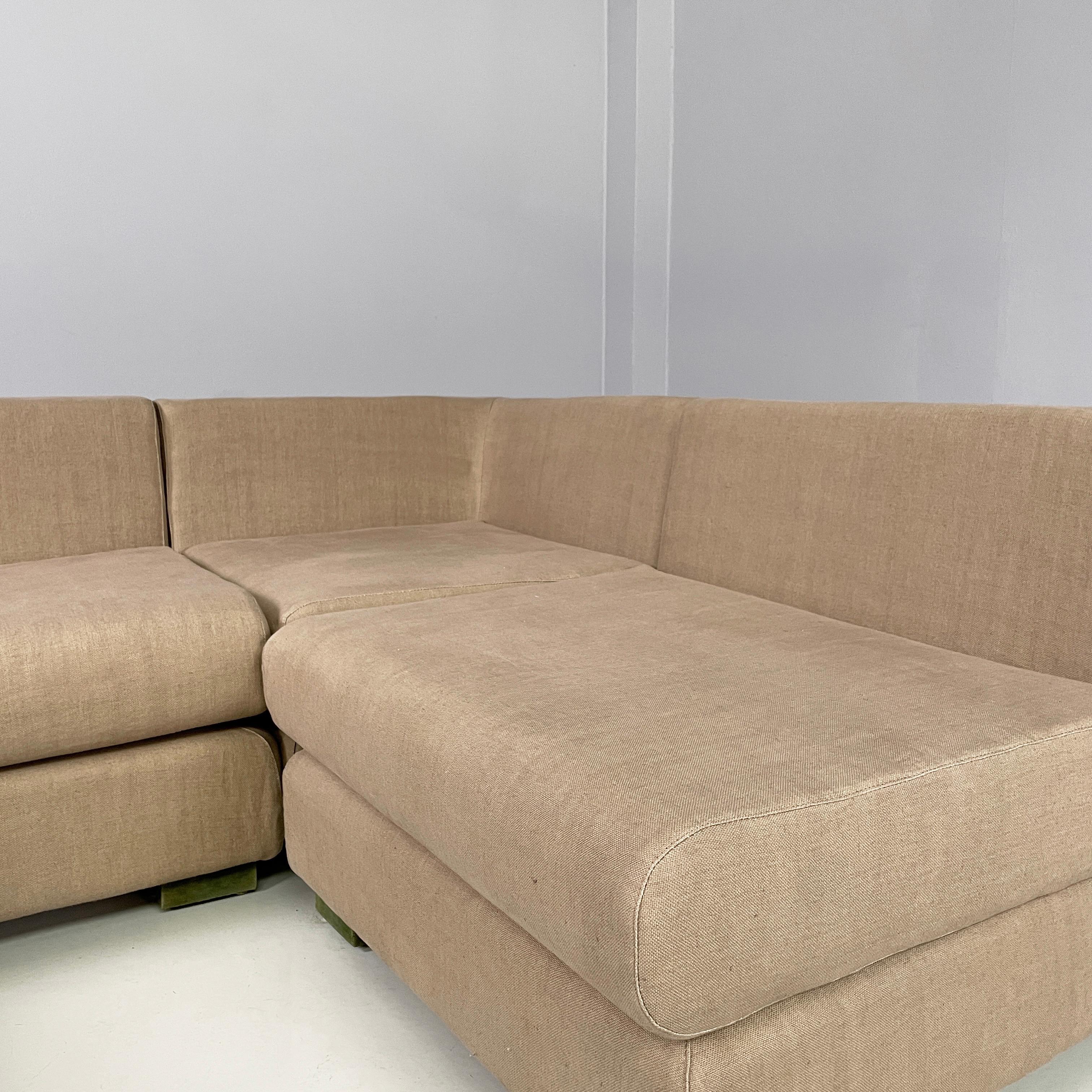 Italian modern Beige fabric Modular sofa by Willy Rizzo for Sabot, 1970s For Sale 1