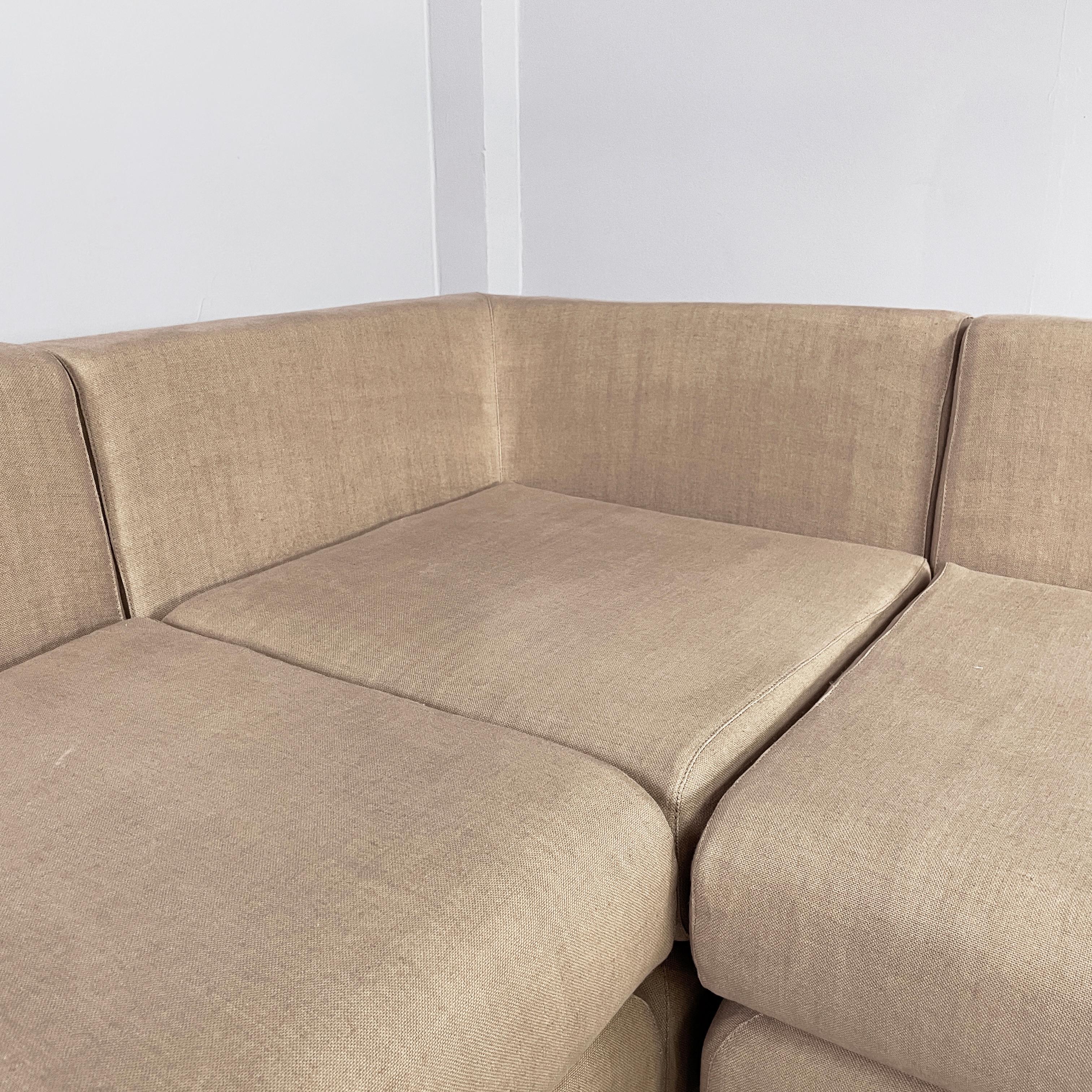 Italian modern Beige fabric Modular sofa by Willy Rizzo for Sabot, 1970s For Sale 3