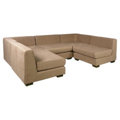 Divano moderno italiano modulare in tessuto beige di Willy Rizzo per Sabot, anni '70