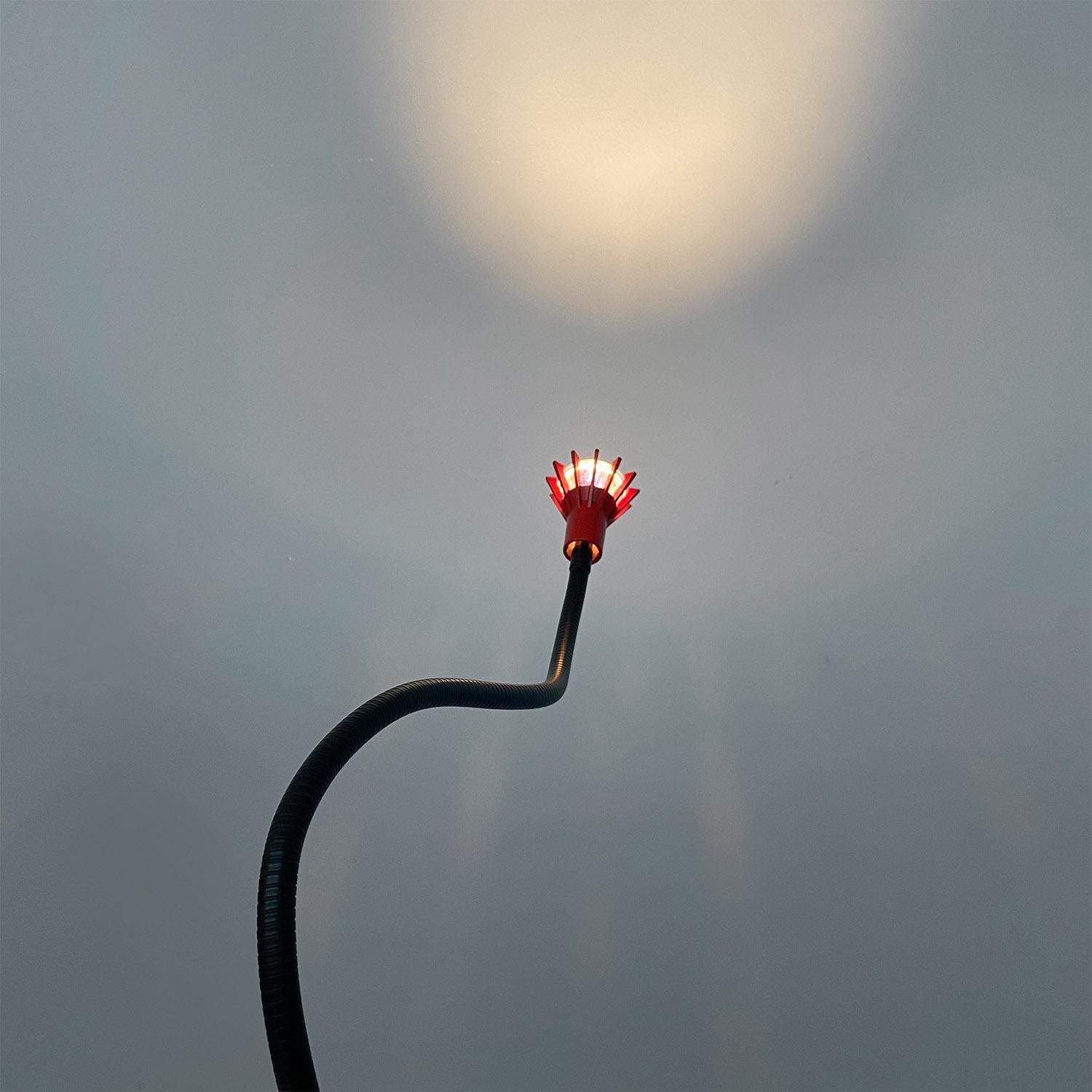 Lampada da terra regolabile in metallo nero e rosso di Tronconi, anni '80. in vendita 7