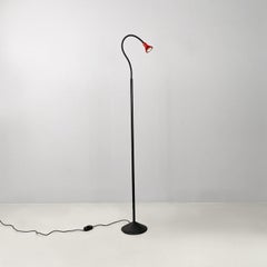 Italian modern black and red metal adjustable floor lamp by Tronconi, 1980s