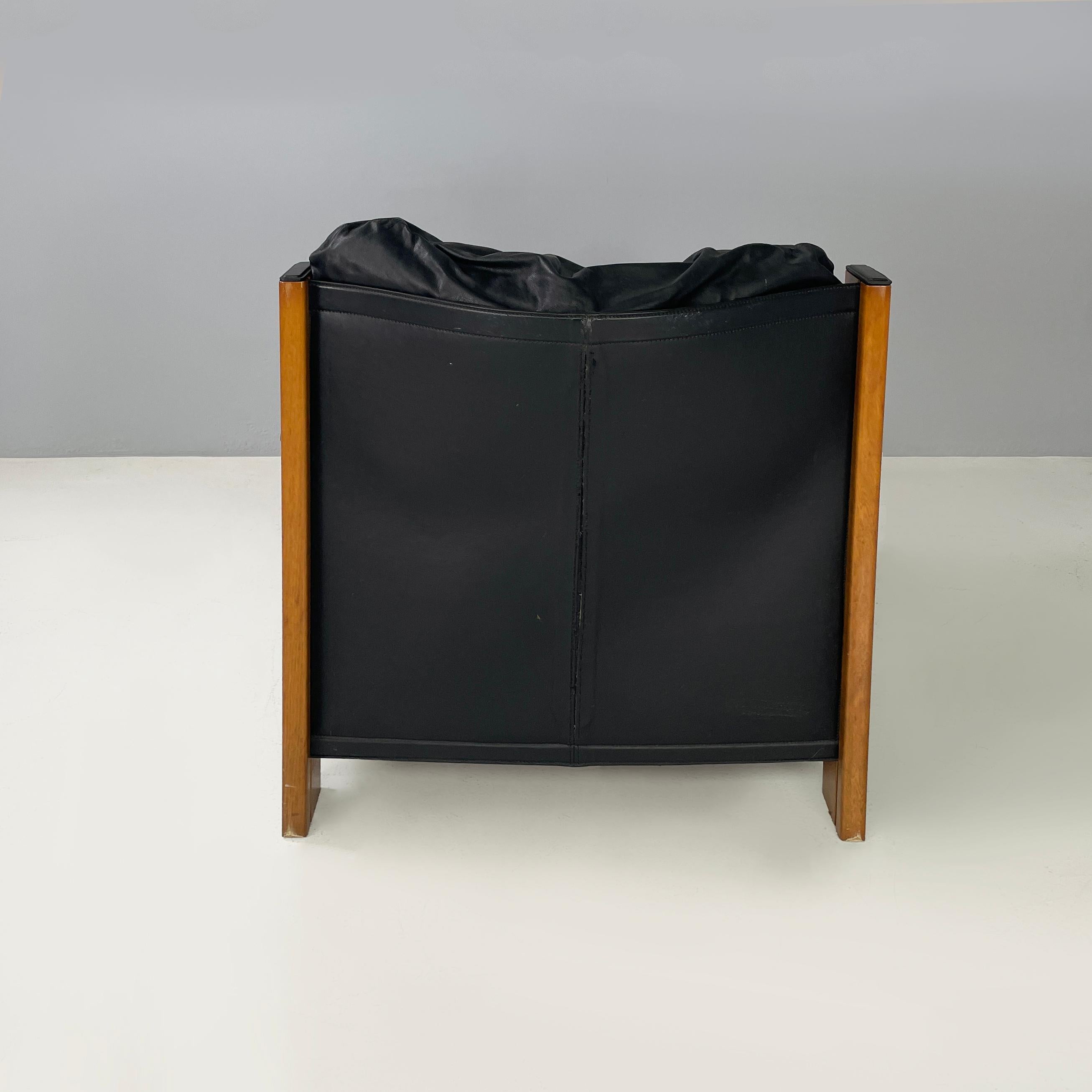 Italienischer moderner schwarzer Sessel Artona von Afra und Tobia Scarpa für Maxalto, 1970er Jahre (Leder) im Angebot