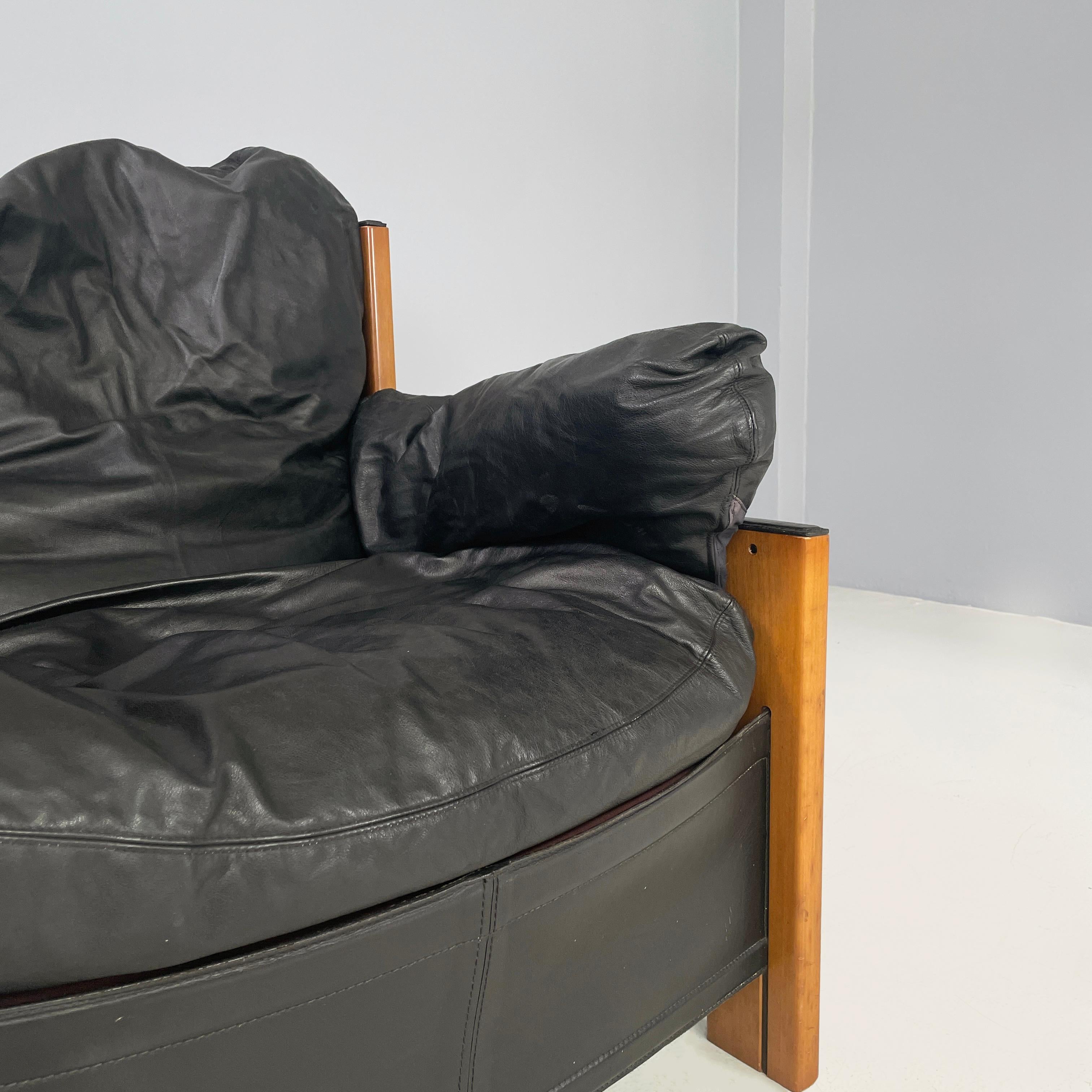 Italian modern Black armchair Artona by Afra and Tobia Scarpa for Maxalto, 1970s For Sale 2