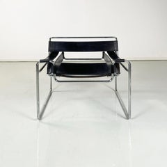 Italian Modern Black Armchair Mod. Wassily B3 by Marcel Breuer for Gavina, 1960s