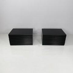 Italian modern black bedside tables by Ico Parisi for Poggi, 1970s