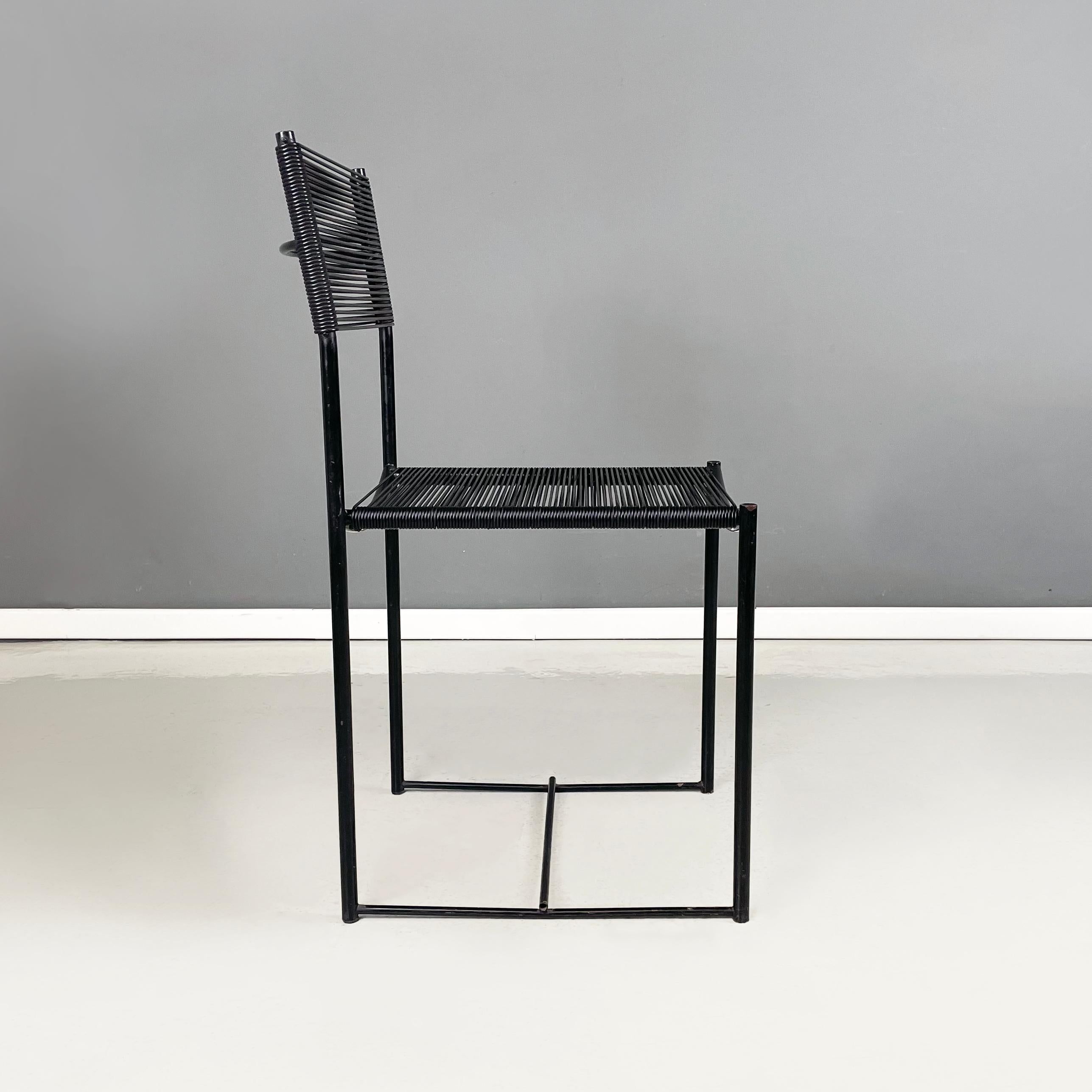 Moderne Chaise moderne italienne noire Spaghetti par Giandomenico Belotti pour Alias, années 1980 en vente